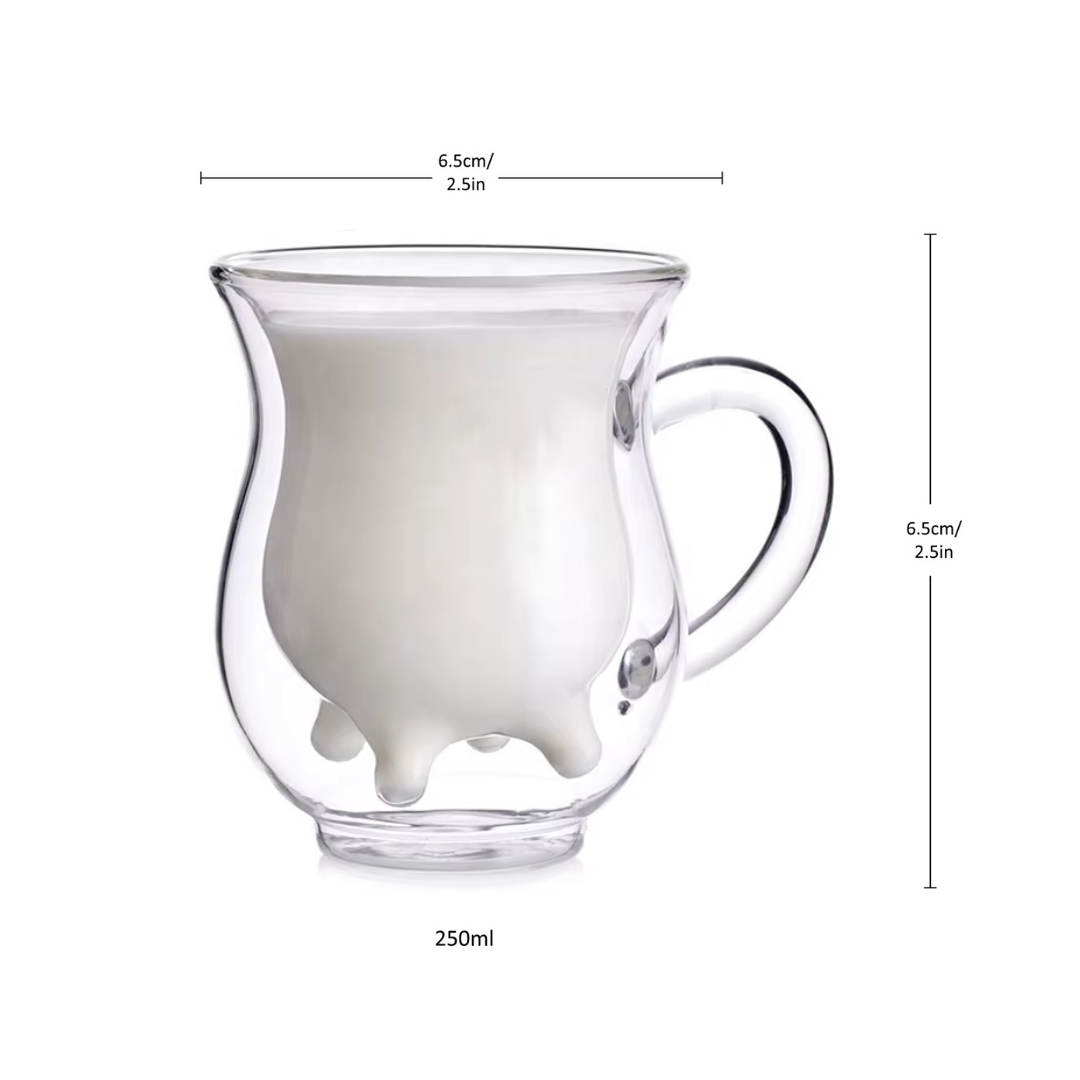 Glass Cow Udder Creamer Pot 8.5oz