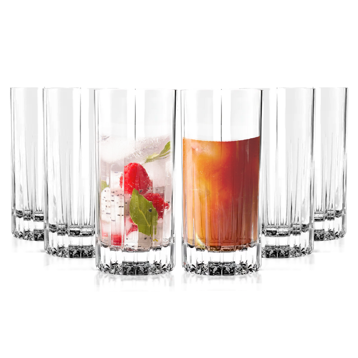 Traze Tom Collins Crystal Cut Glasses - 11.5 Oz