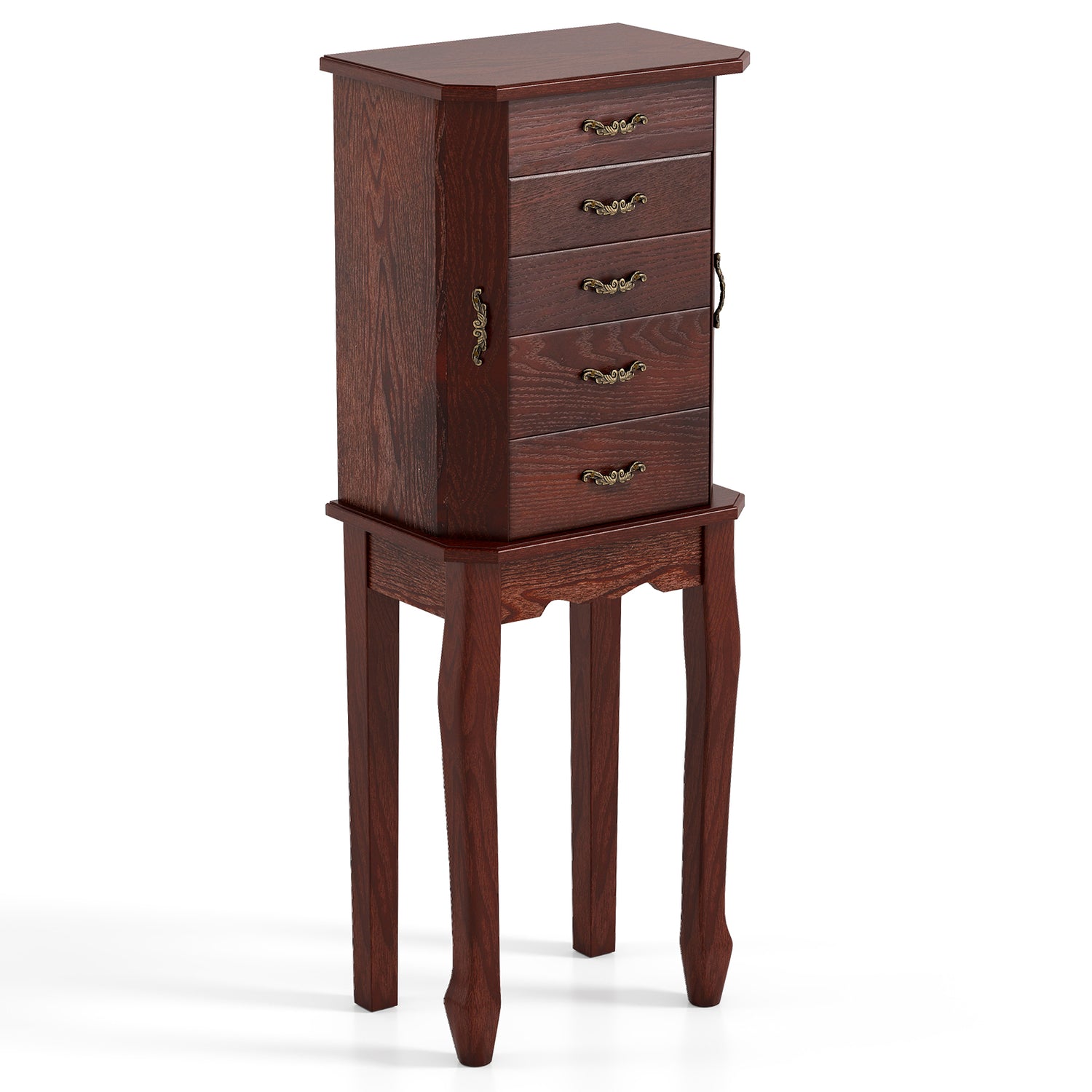 Large Storage Capacity Jewelry Cabinet with 5 Drawers
