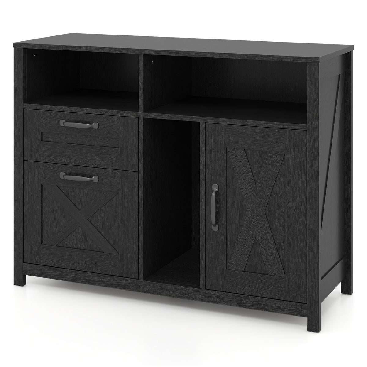 Lateral File Cabinet with 2 Drawers and Single-Door Cabinet for Letter/A4