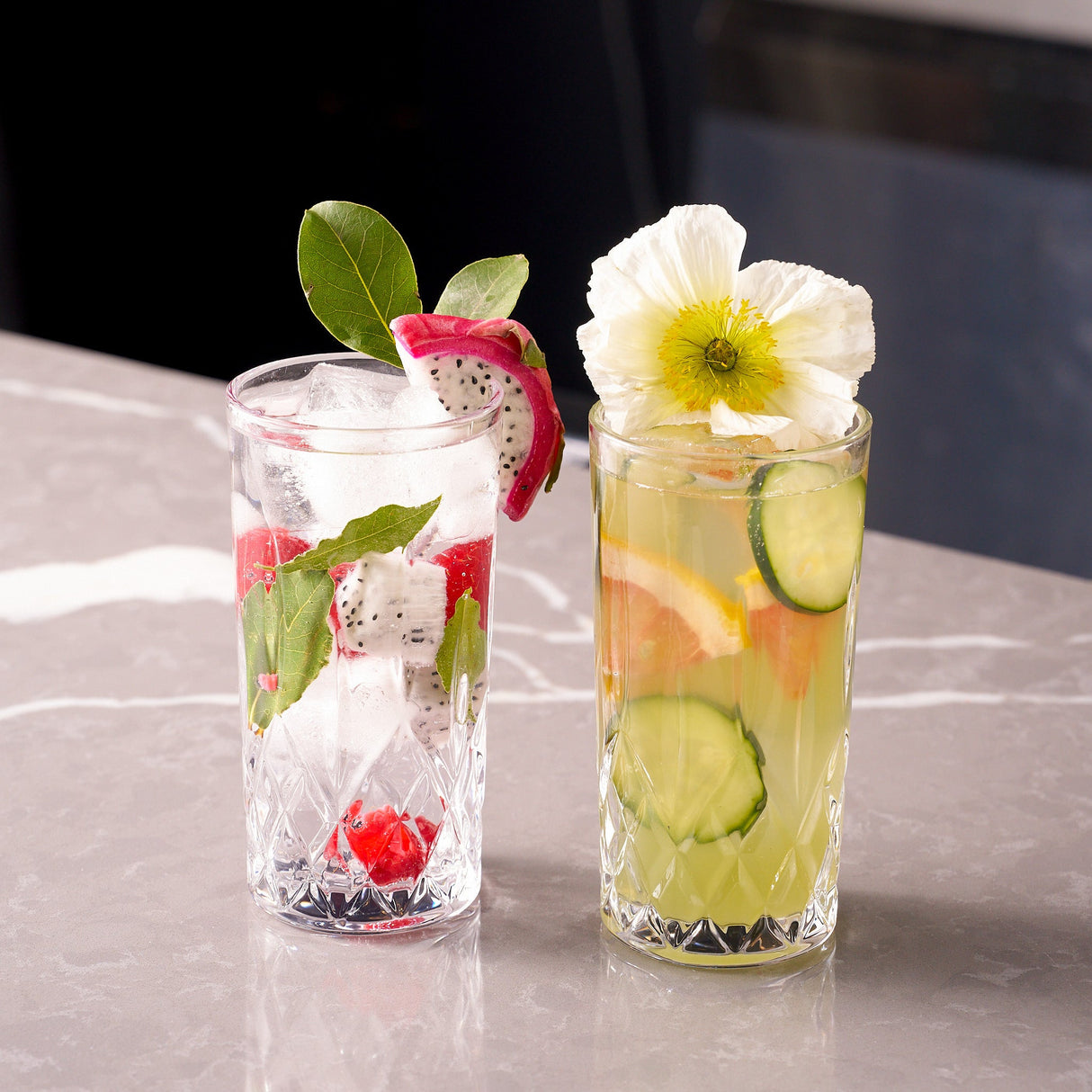 Tom Collins Drinking Glasses – Premium Water Glasses – 12oz