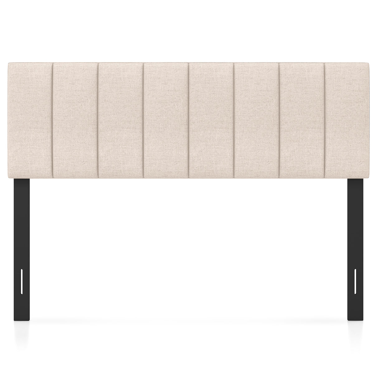 Linen Upholstered Headboard with Solid Wood Legs and Adjustable Width
