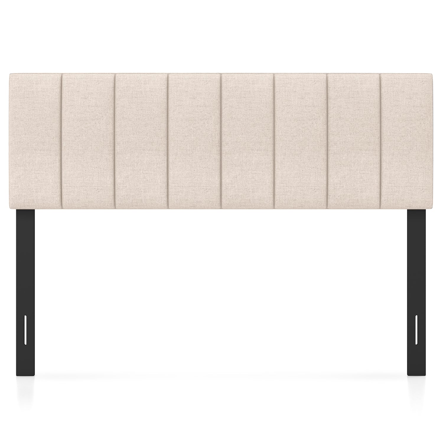 Linen Upholstered Headboard with Solid Wood Legs and Adjustable Width