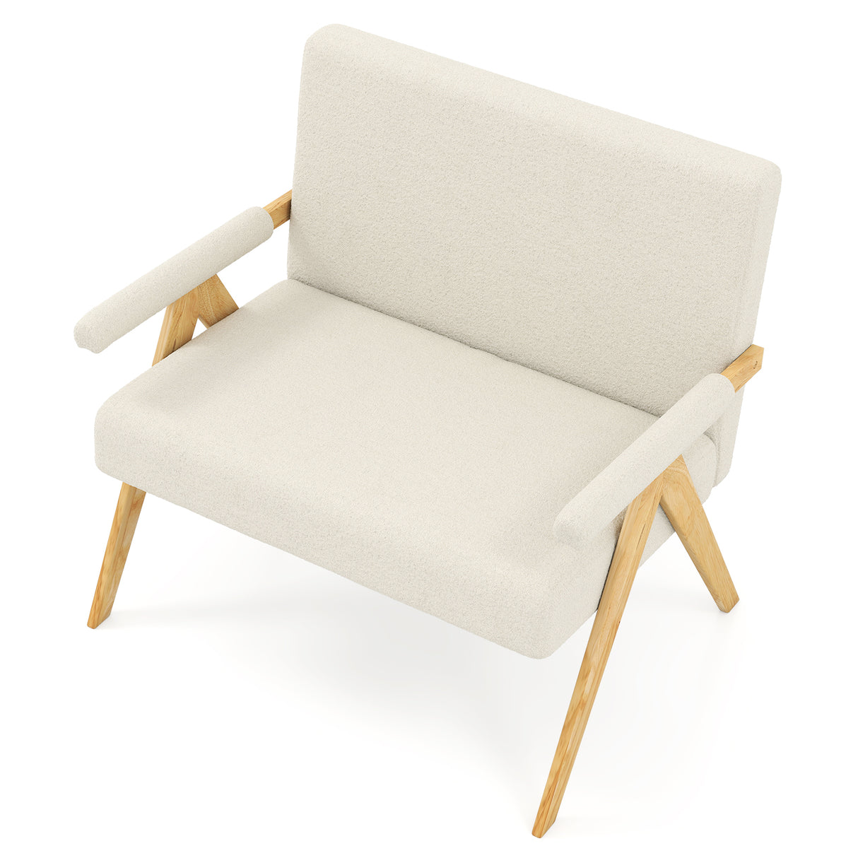 Loveseat Sofa with Armrests and Wooden Legs