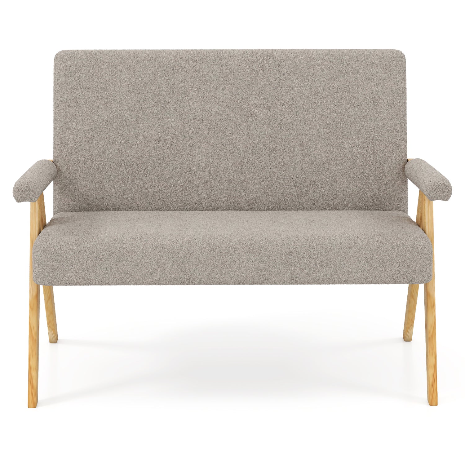 Loveseat Sofa with Armrests and Wooden Legs