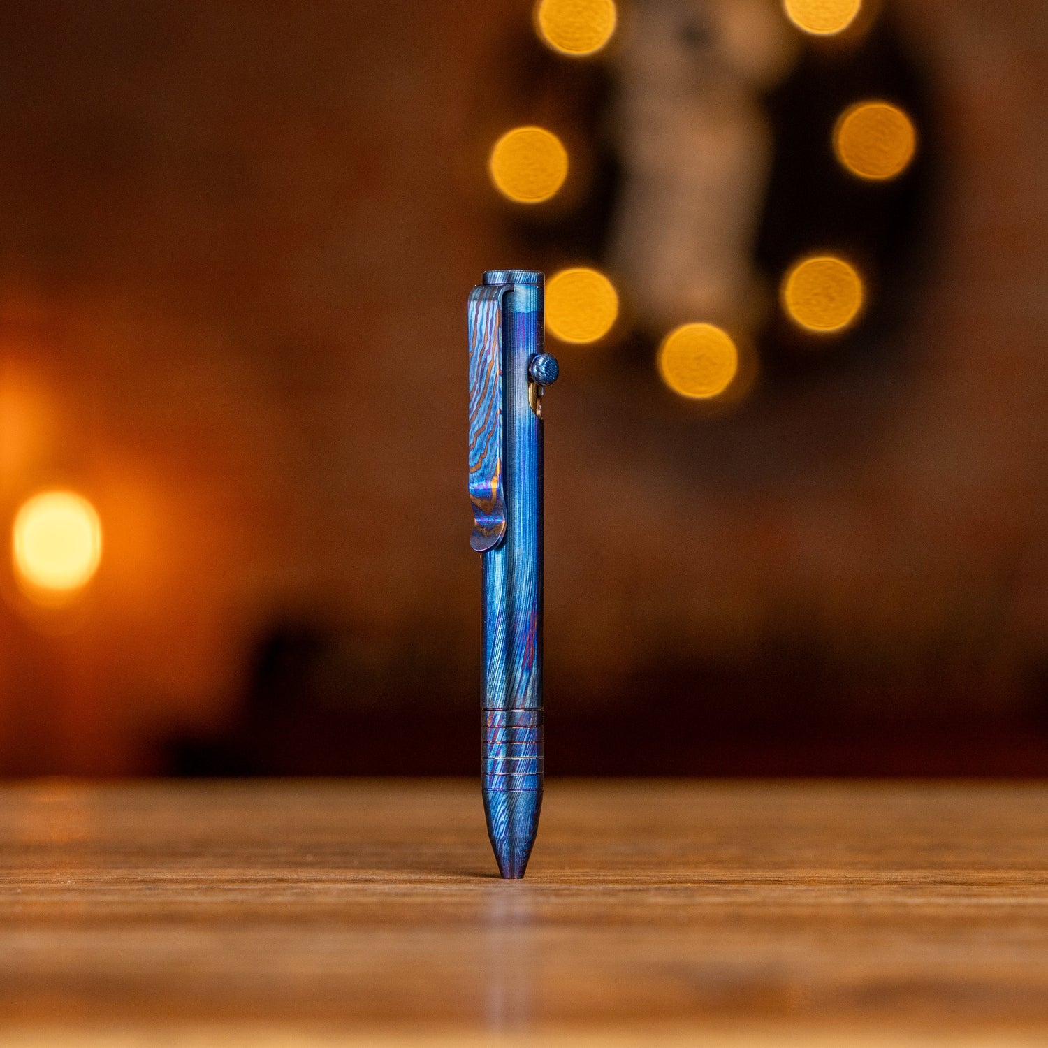 Mini Bolt Action Pen - Full Titanium Damascus