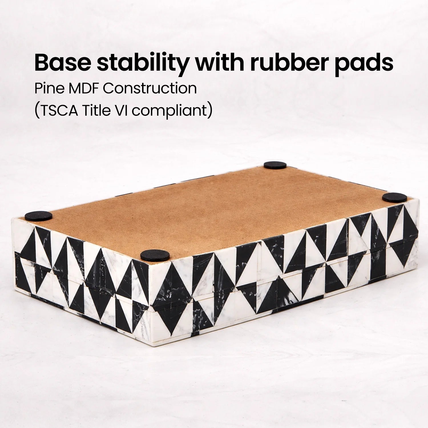 Decorative Box Medley Harlequin Resin Inlay, Black - White, 6 sizes