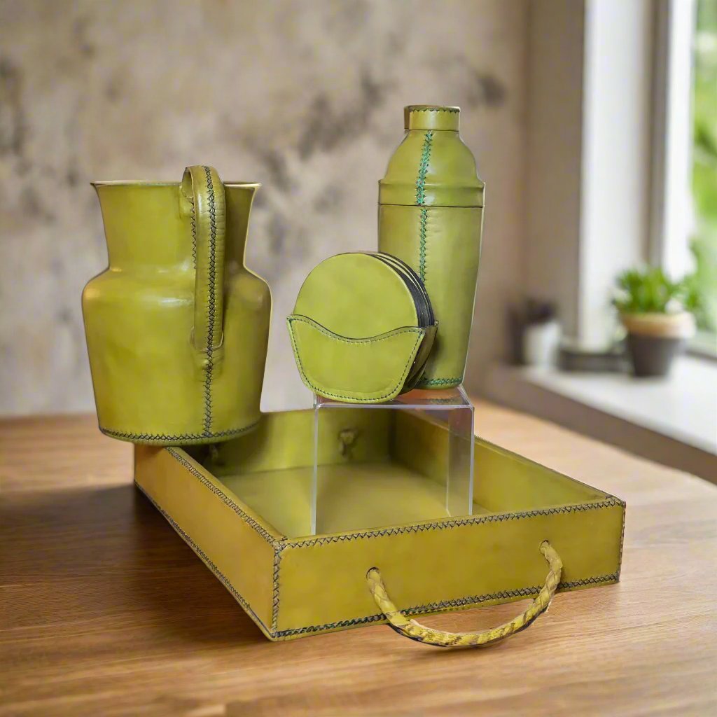 Mesa | Rectangle Ottoman Tray with Embroidered Handles