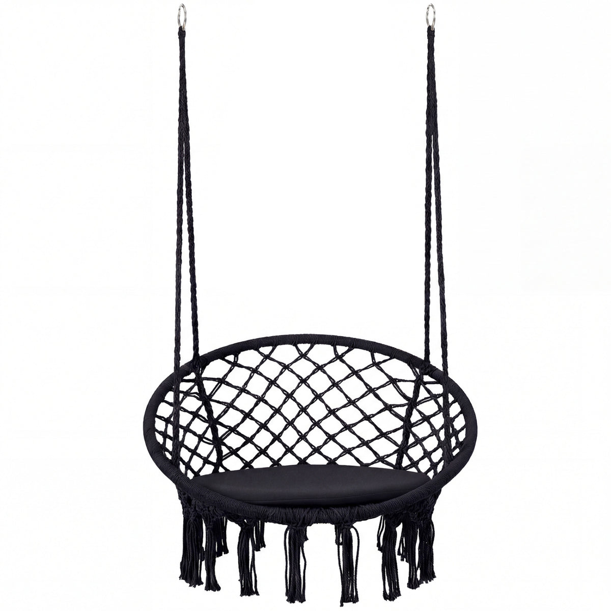 Macrame Swing Chair Hammock Chair with Round Seat Cushion