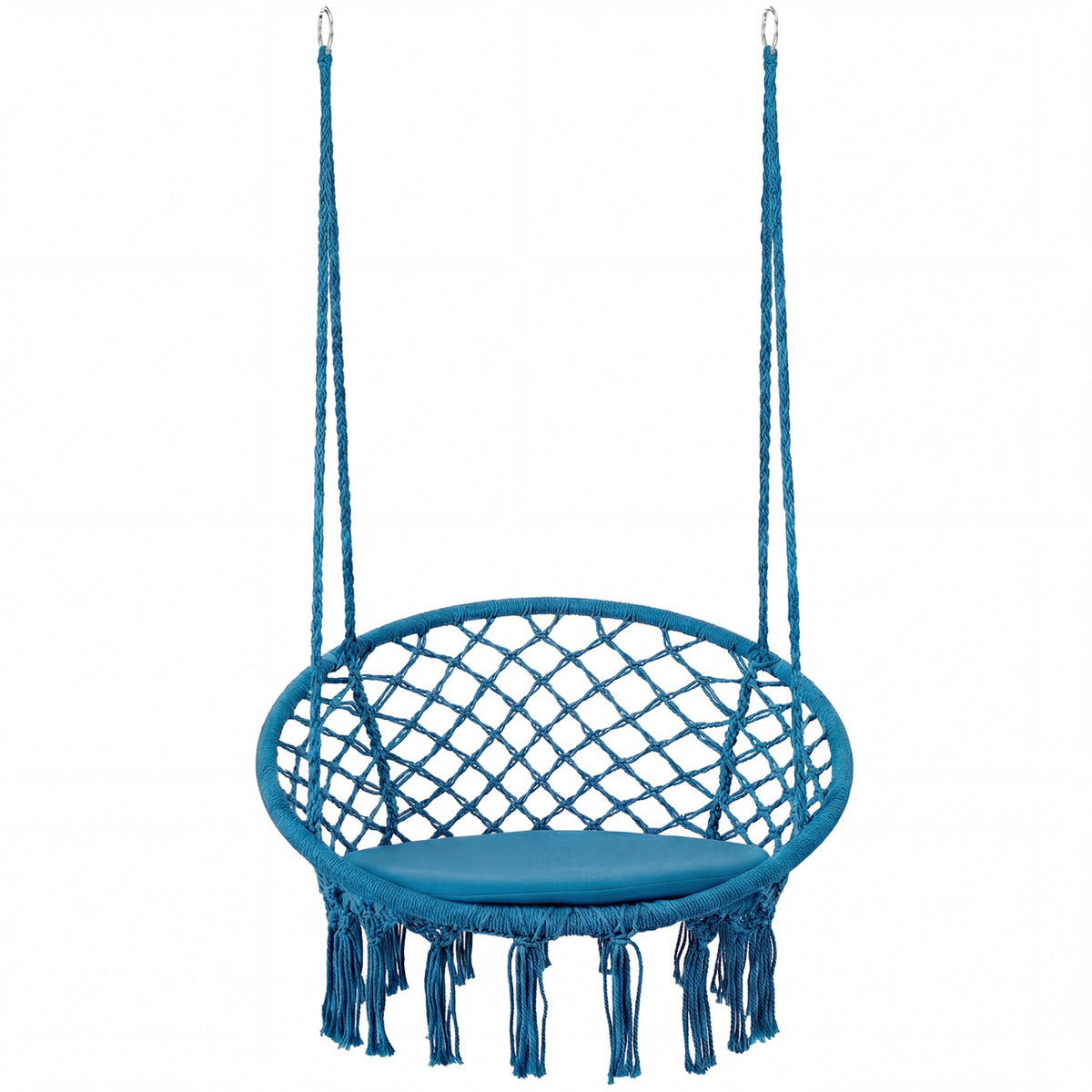 Macrame Swing Chair Hammock Chair with Round Seat Cushion