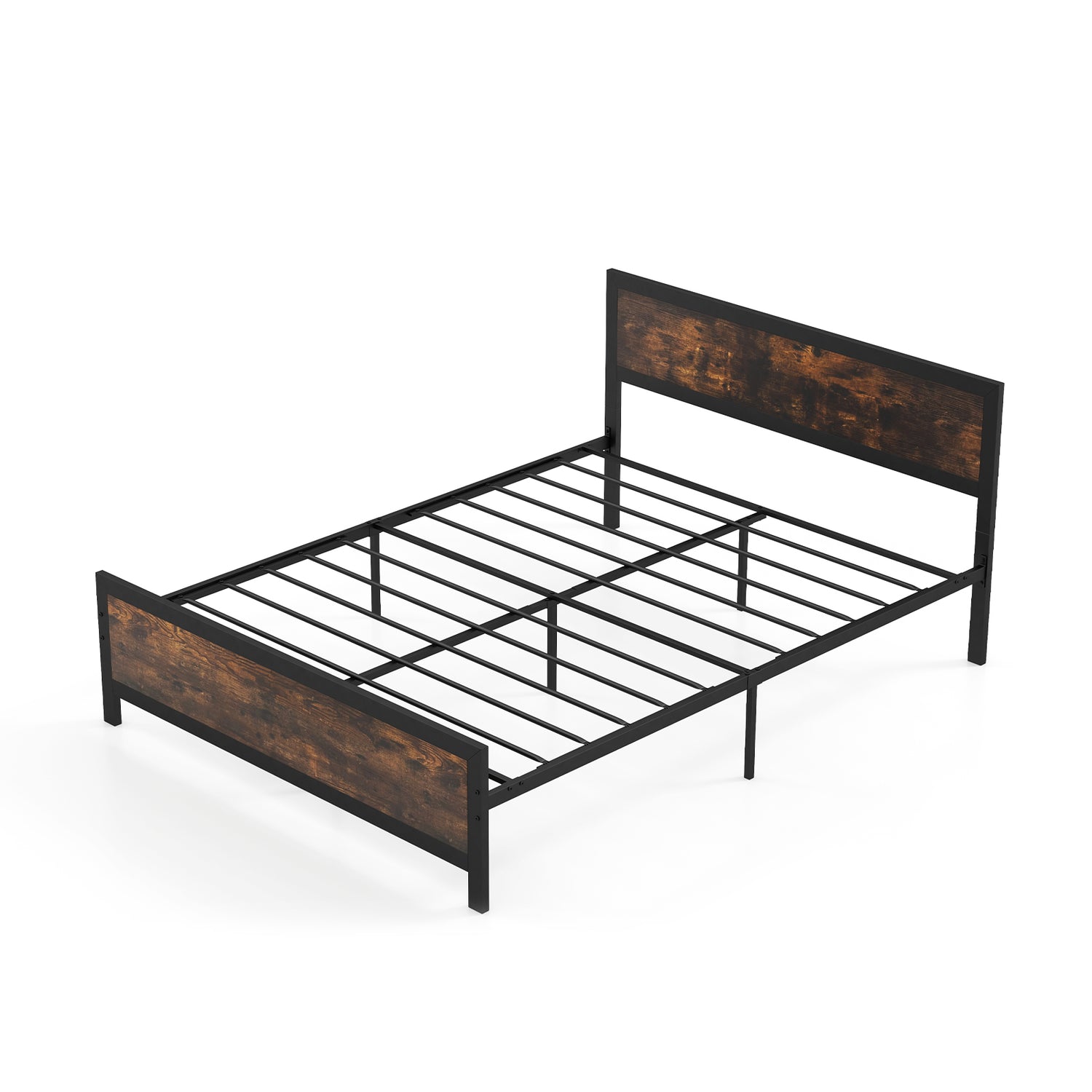 Metal Bed Frame with Headboard and Footboard