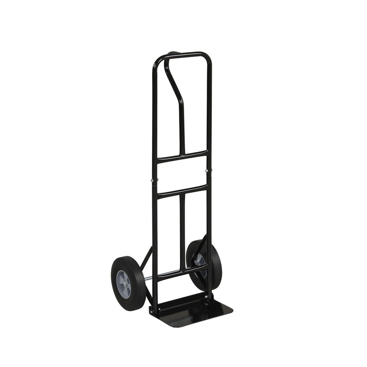 Metal Hand Truck Heavy-Duty 600 LBS Moving Dolly Cart with P-Handle and 10inch Rubber Wheels