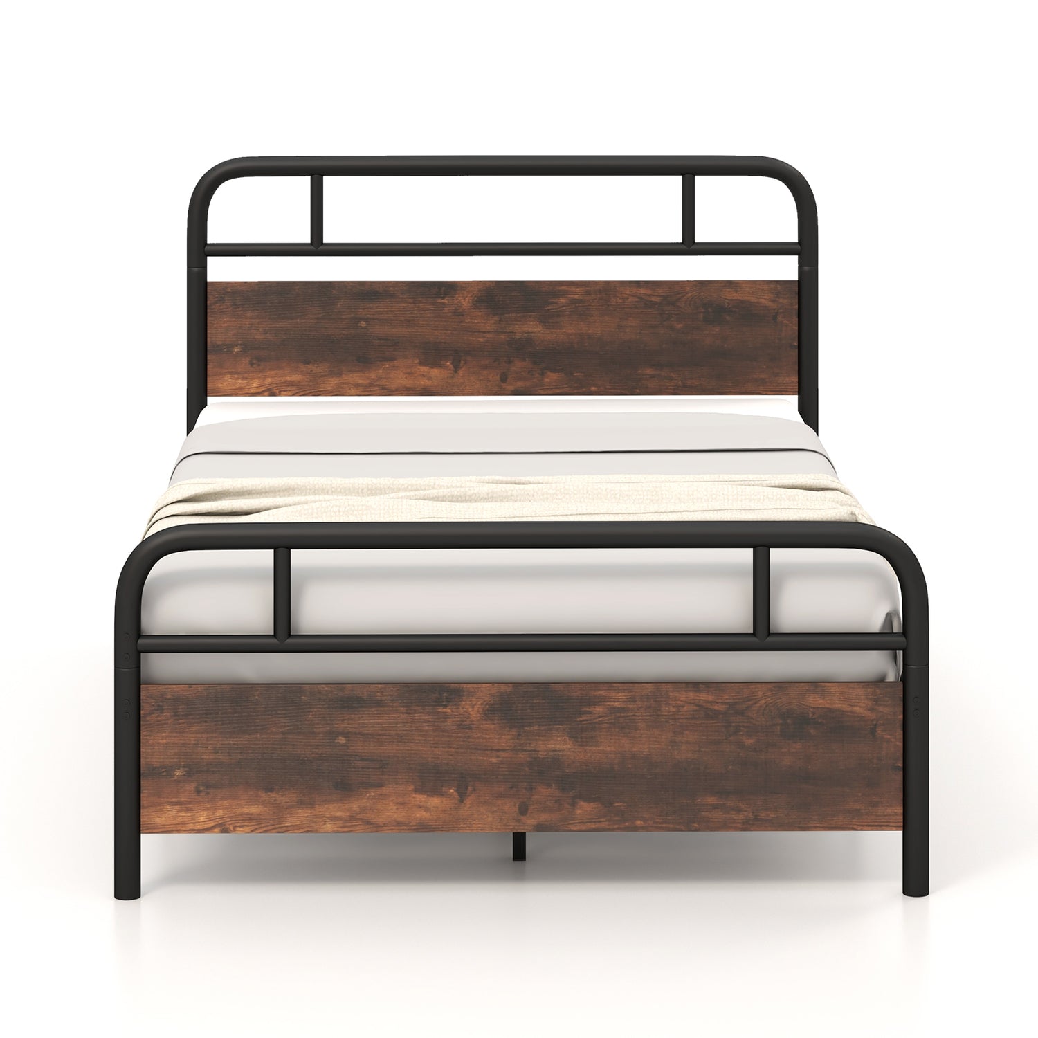 Twin/Full/Queen Size Bed Frame with Industrial Headboard