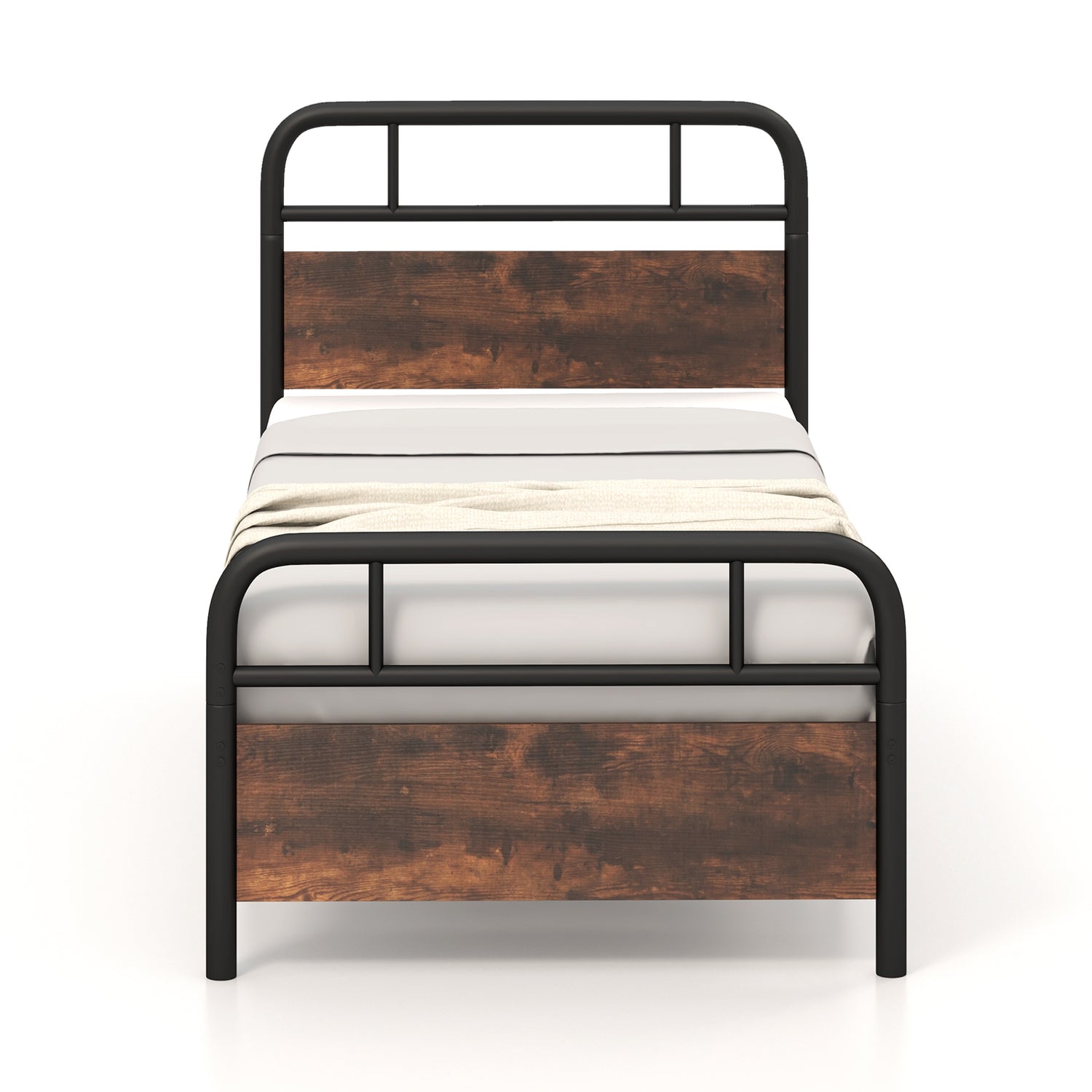 Twin/Full/Queen Size Bed Frame with Industrial Headboard