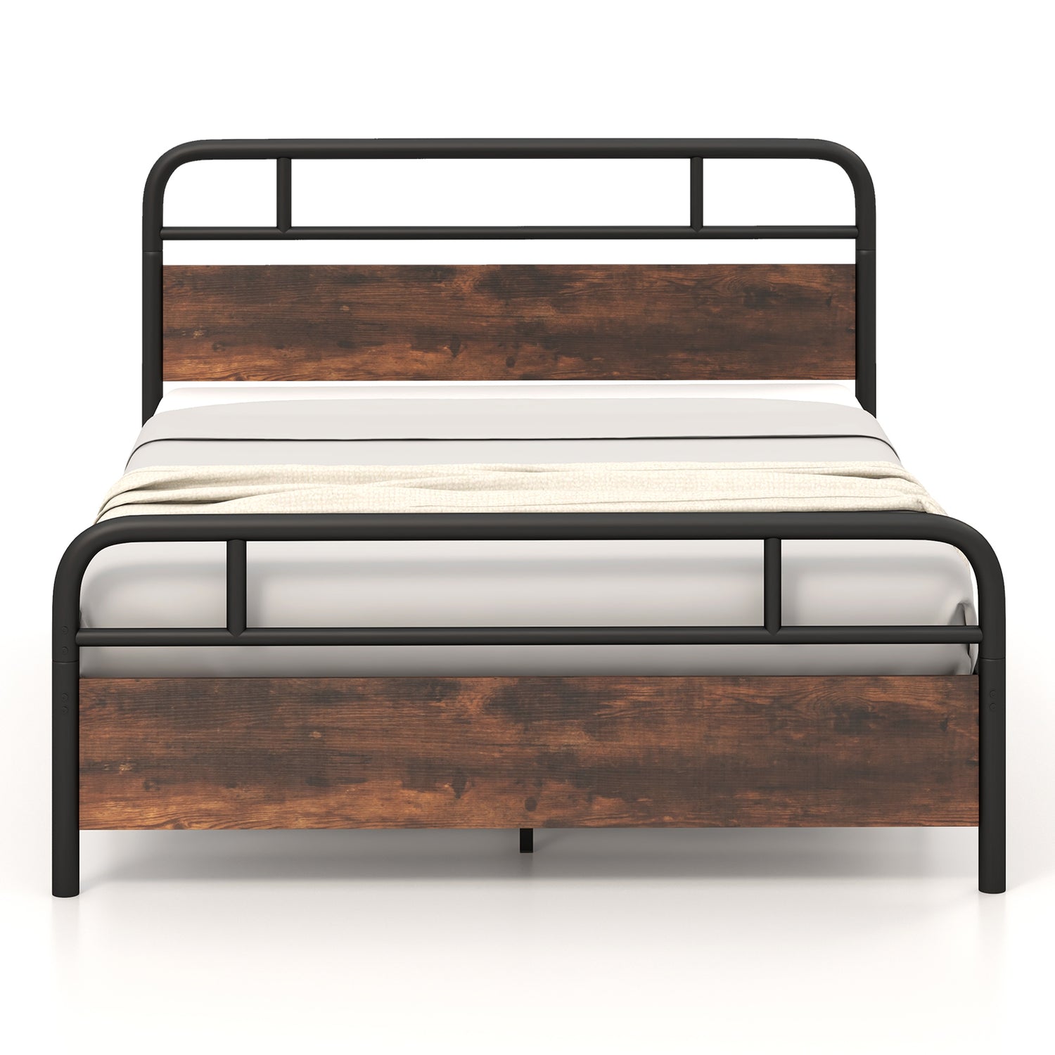 Twin/Full/Queen Size Bed Frame with Industrial Headboard