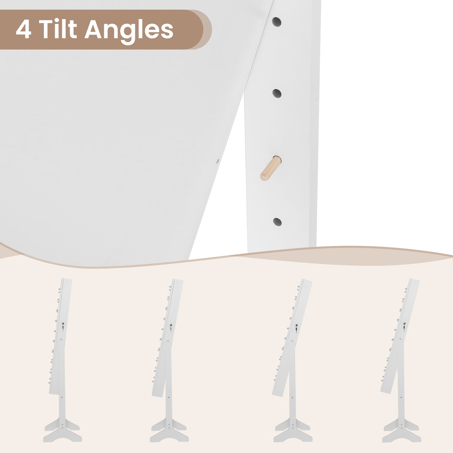 Mirror Jewelry Cabinet with 20 Warm Lights and 4 Tilt Angles