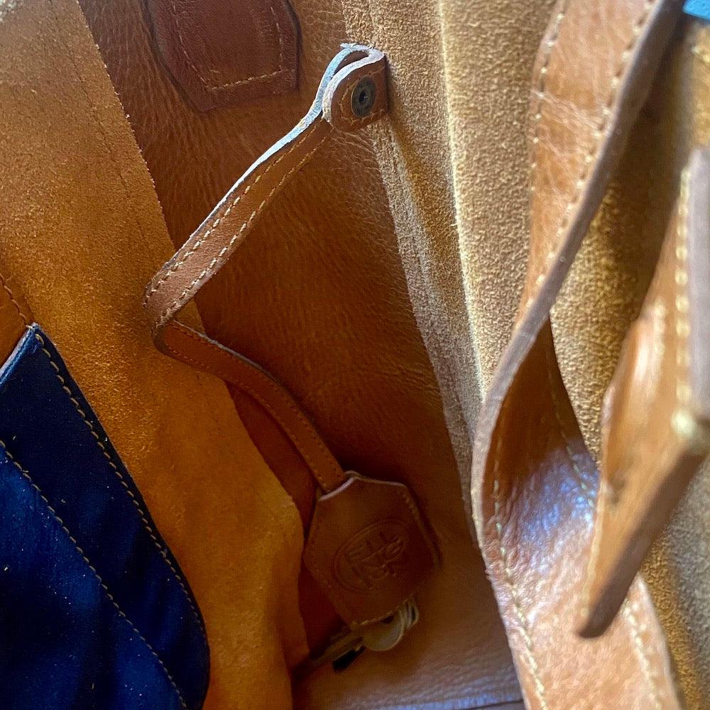 Ellington Leather Market Tote with Zippered Pouch