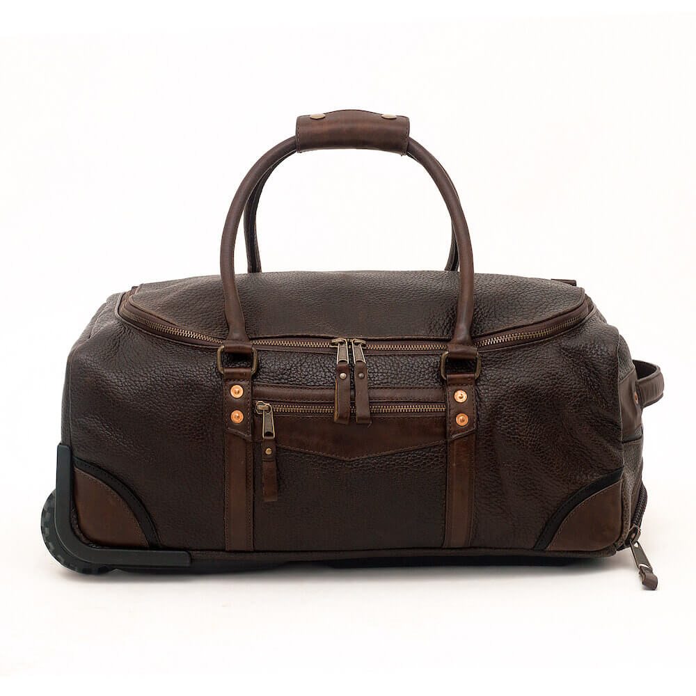 Theodore Leather Wheeled Carry-On Duffle Bag