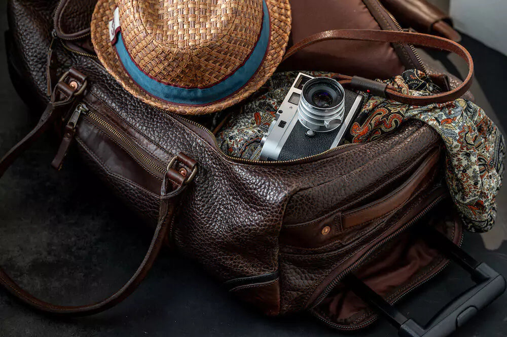 Theodore Leather Wheeled Carry-On Duffle Bag