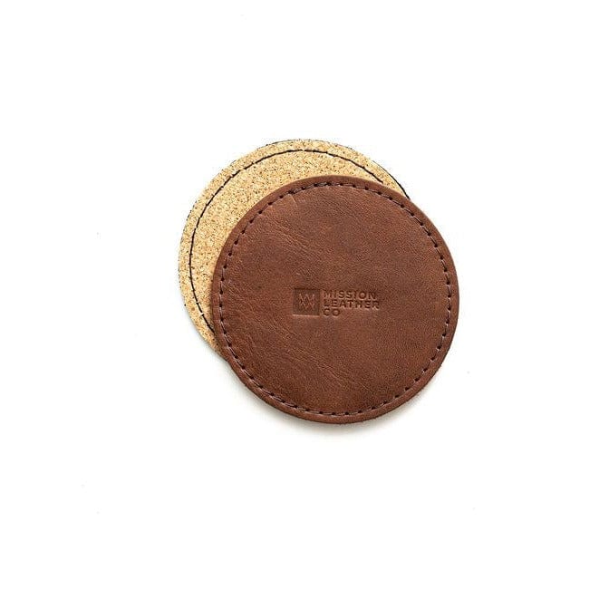Leather Coaster Set - Round
