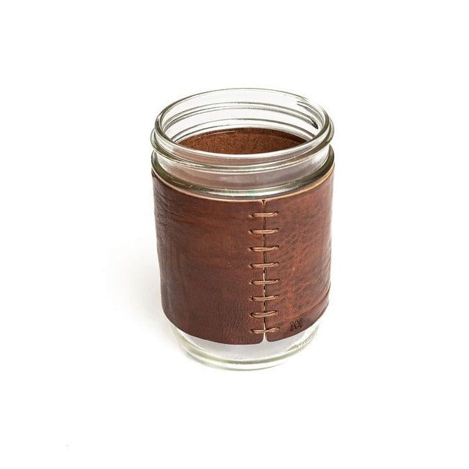 Leather Mason Jar Sleeve (Glass included)