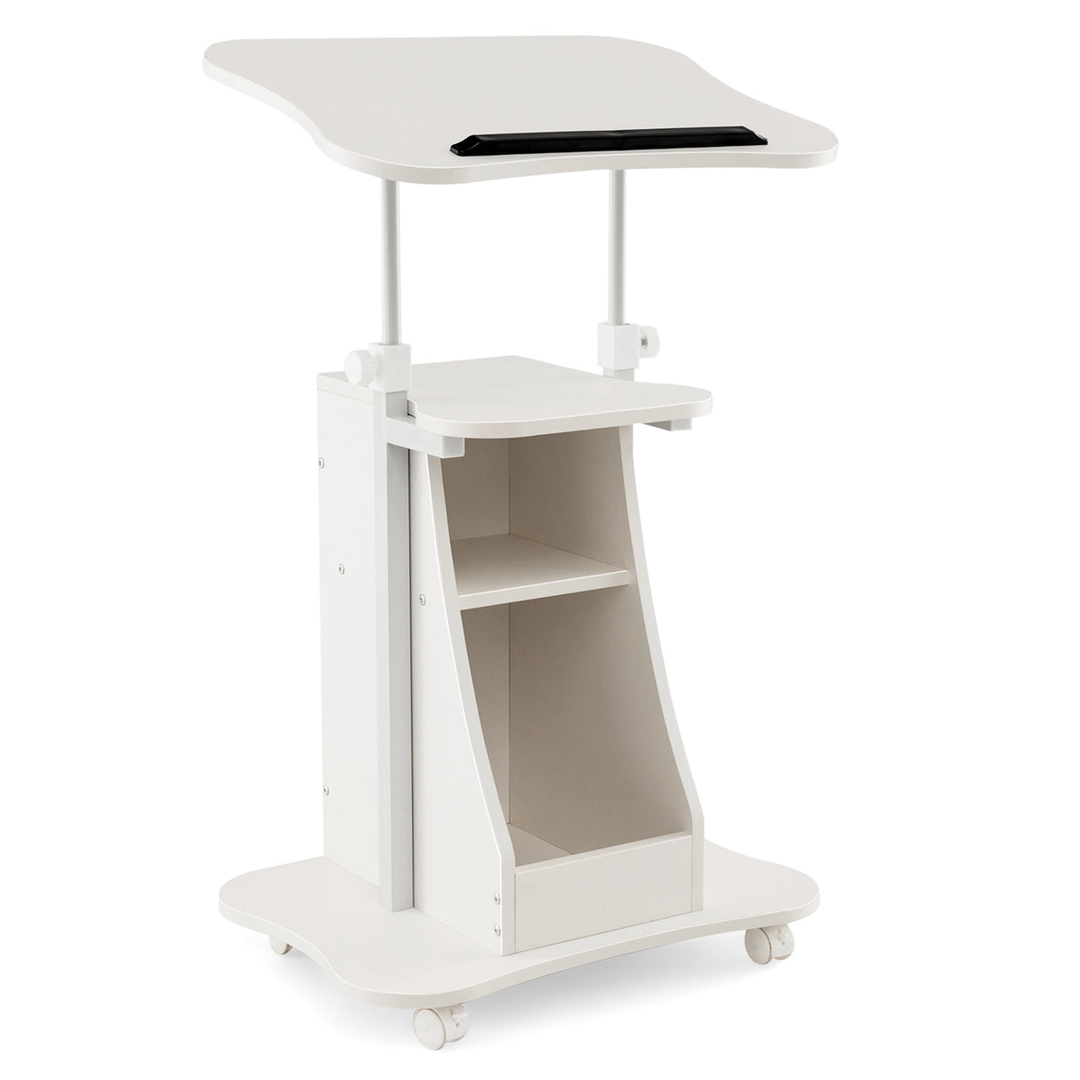 Sit-to-Stand Laptop Desk Cart Height Adjustable with Storage
