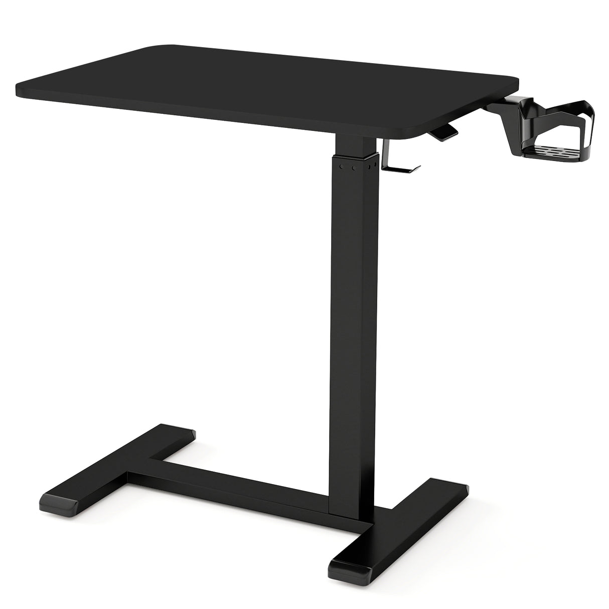Mobile Standing Desk Height Adjustable Overbed Bedside Table with Cup Holder