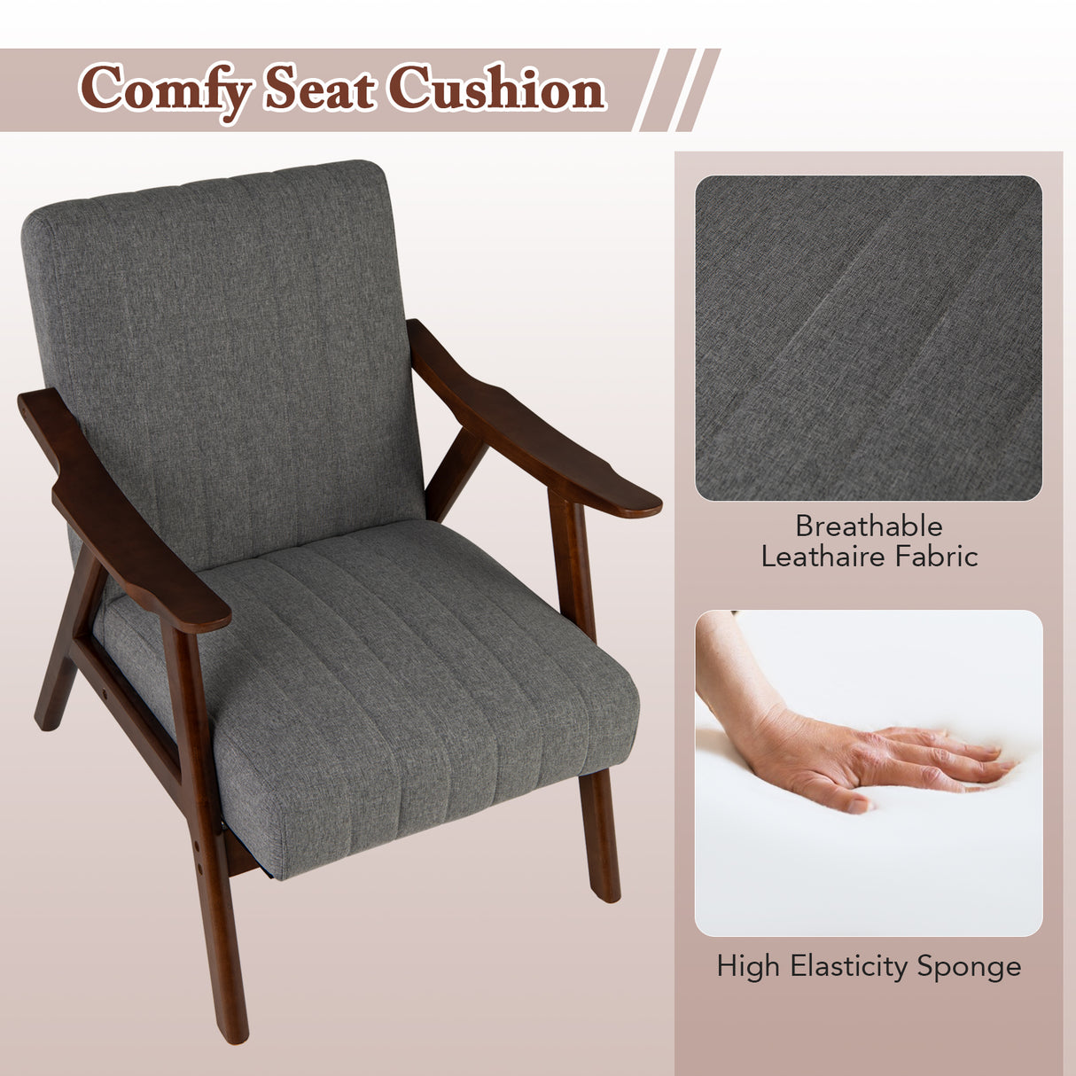 Modern Accent Chair Leisure Armchair with Felt Pads