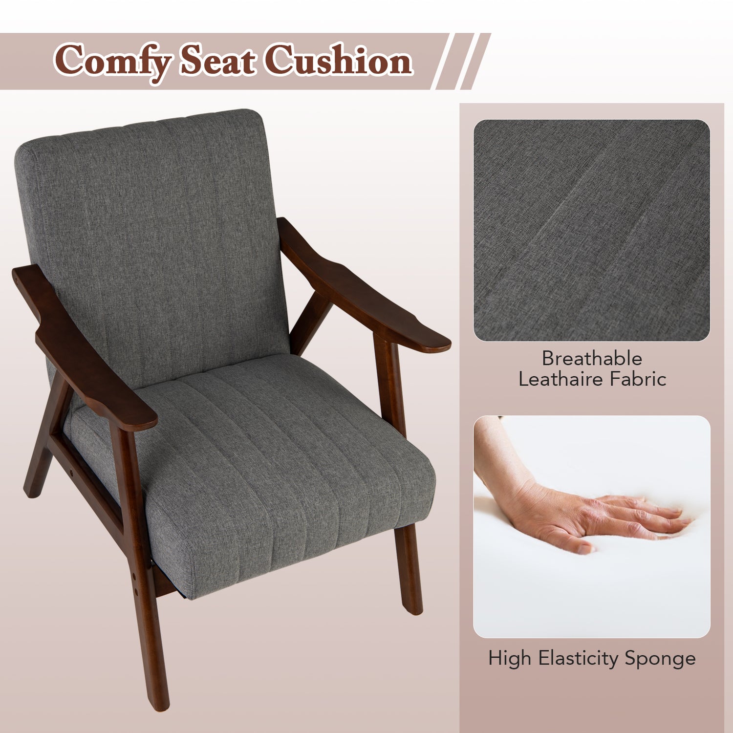 Modern Accent Chair Leisure Armchair with Felt Pads