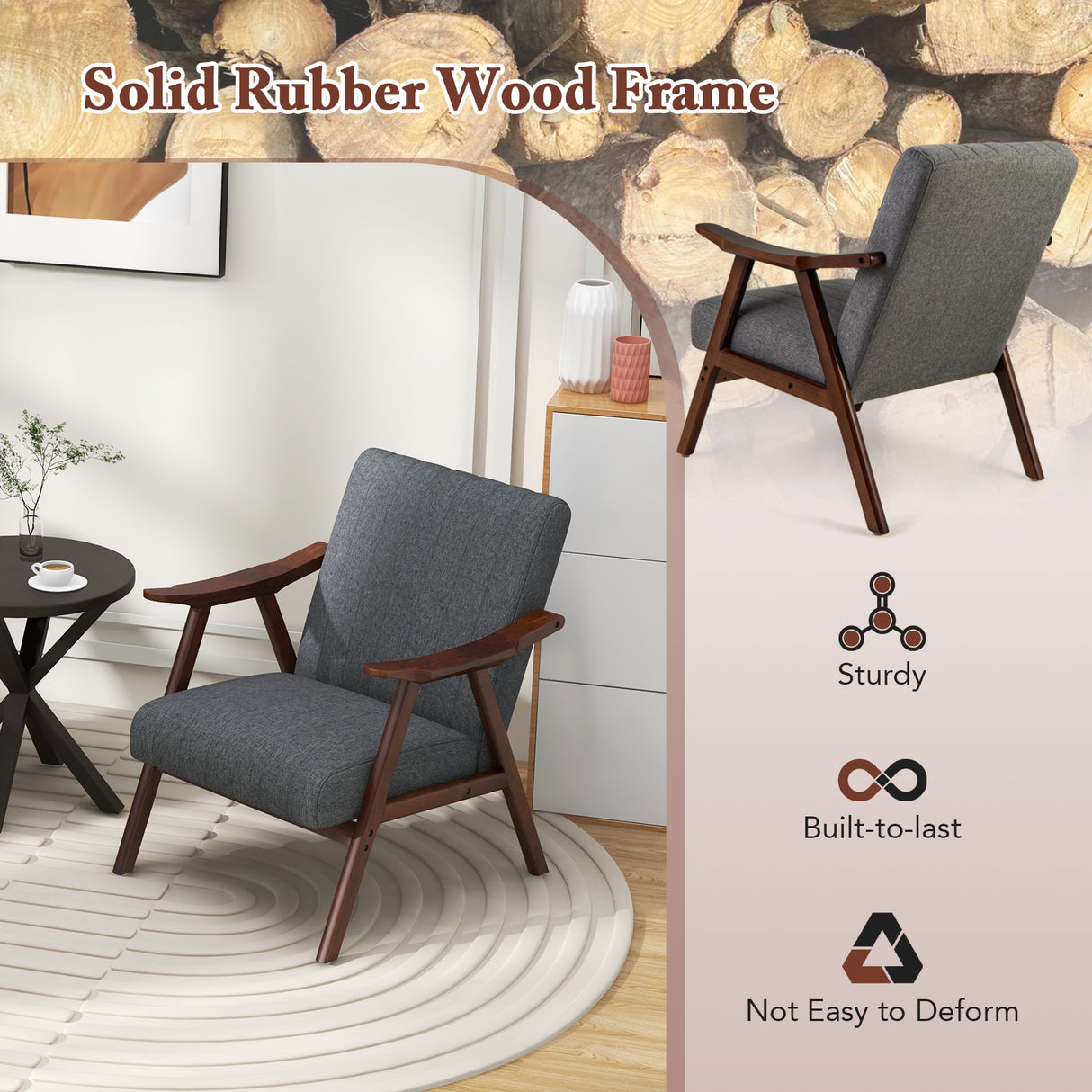 Modern Accent Chair Leisure Armchair with Felt Pads