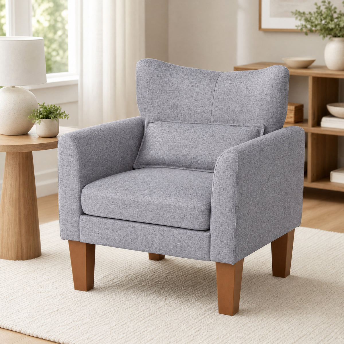 Modern Accent Chair with Removable Cushion & Pillow for Living Room