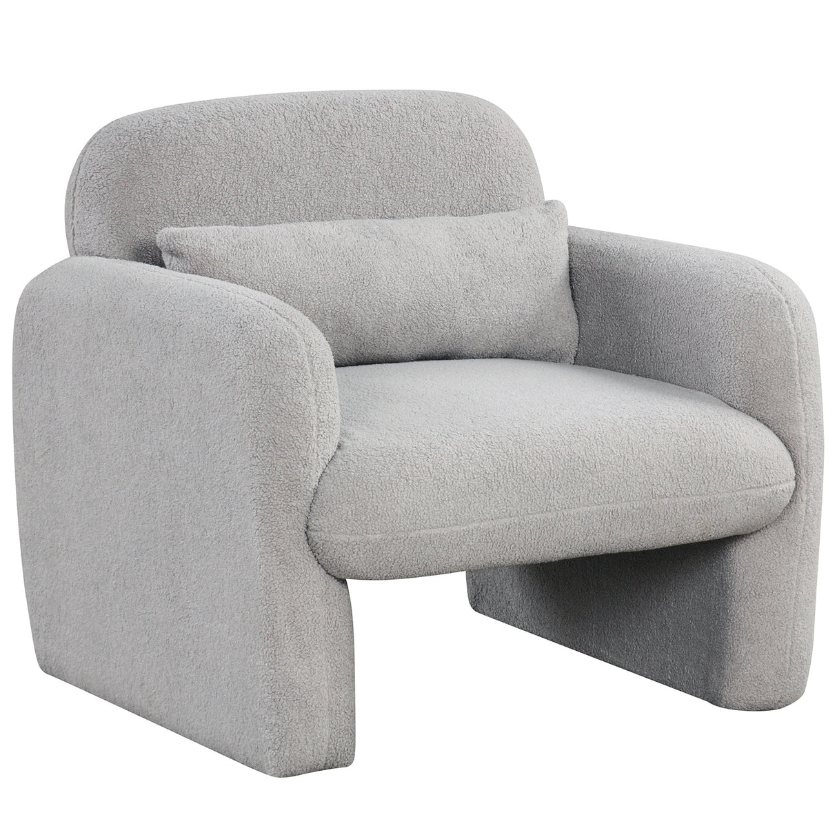 Modern Accent Chair with Waist Pillow and Armrests for Living Room Bedroom