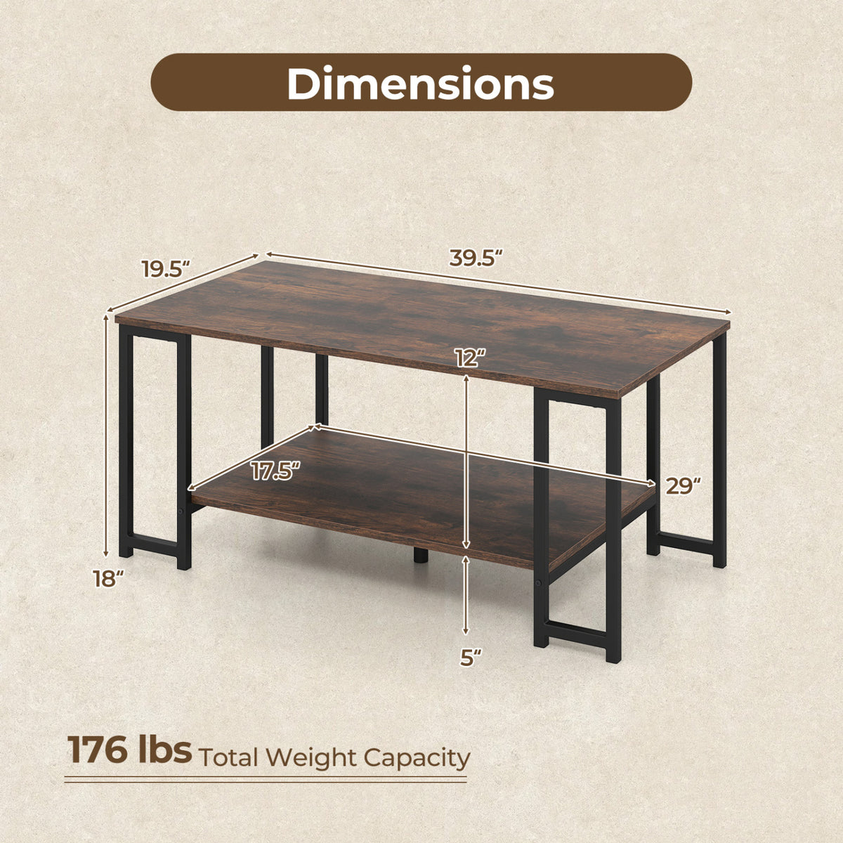 Modern Accent Table with Open Storage Shelf for Apartment and Lounge