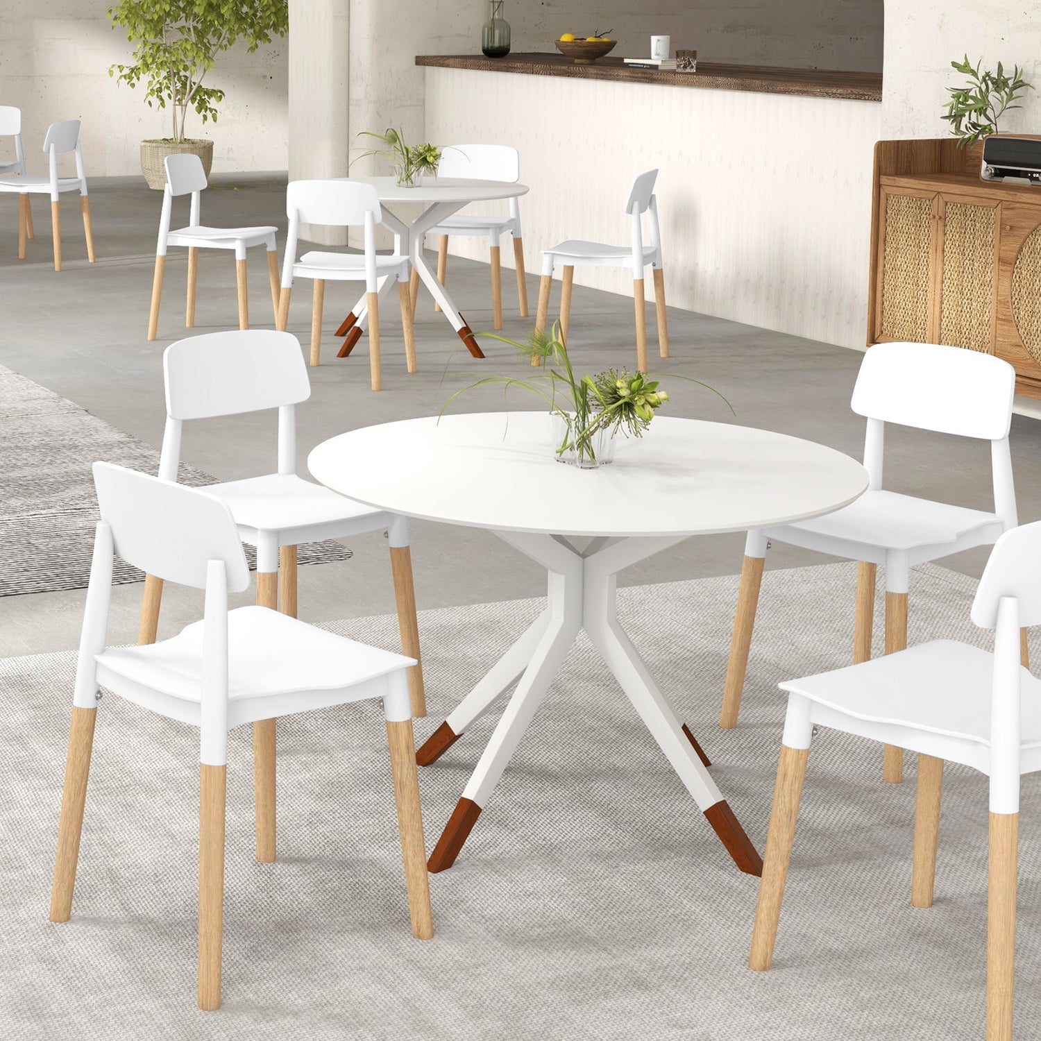 Modern Dining Side Chairs Set of 4 with Ergonomic Backrest for Dining Room