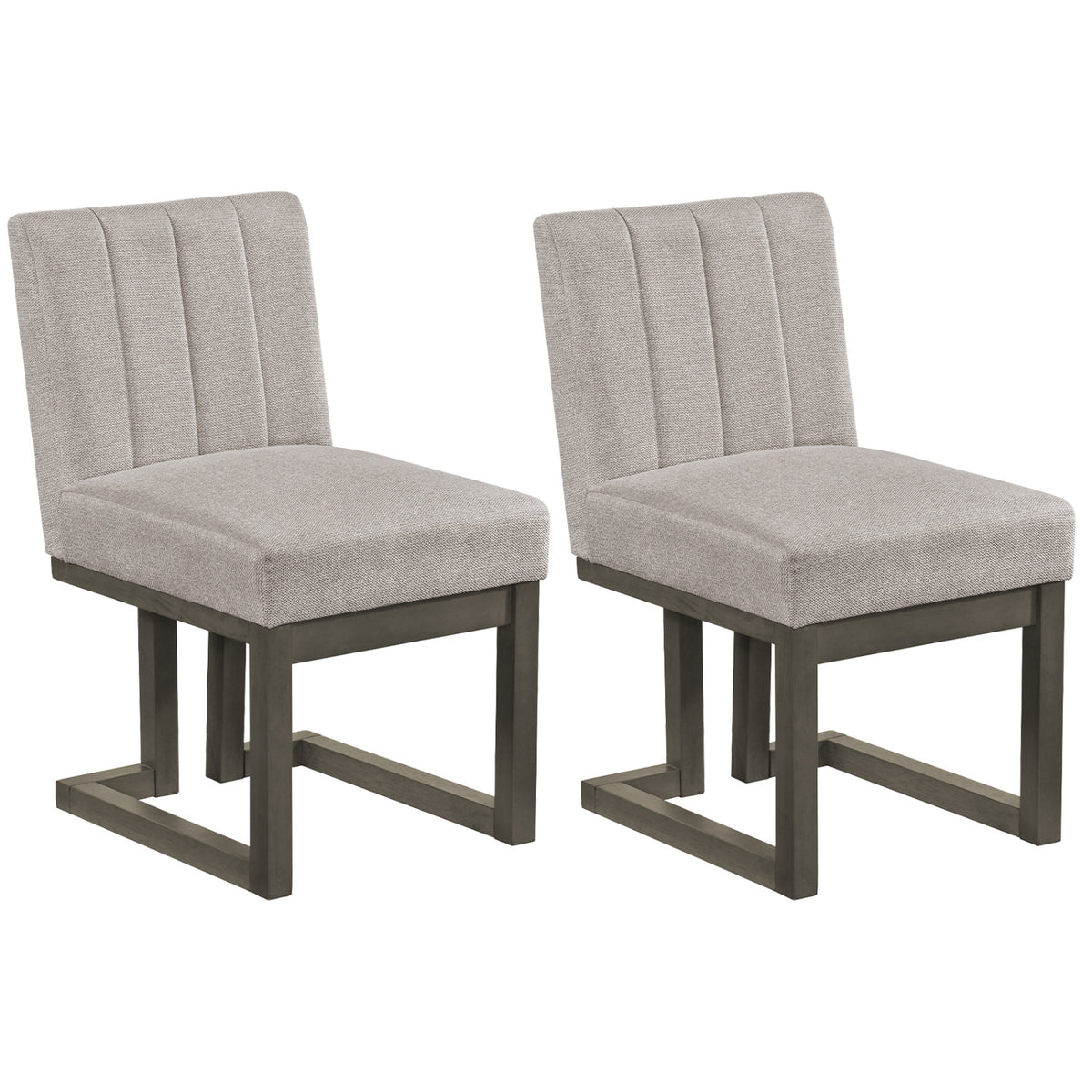 Modern Farmhouse Fabric Dining Chairs Set of 2 with 5.5" Thickened Padded Seat