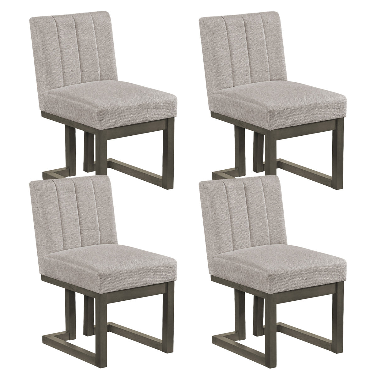Modern Farmhouse Fabric Dining Chairs Set of 4 with 5.5" Thickened Padded Seat