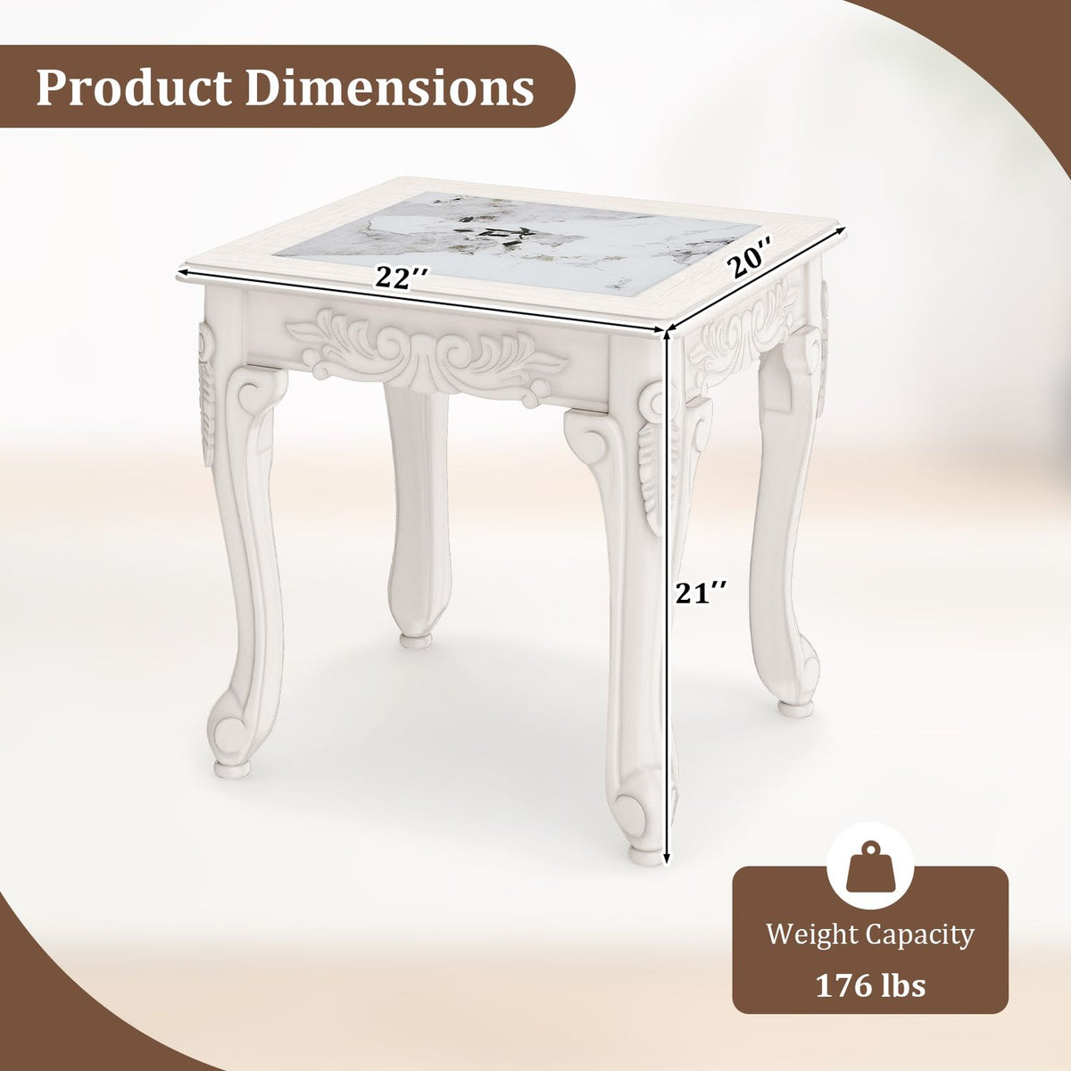 Modern Glass Coffee Table with Clear Tempered Top and Rubber Wood Base