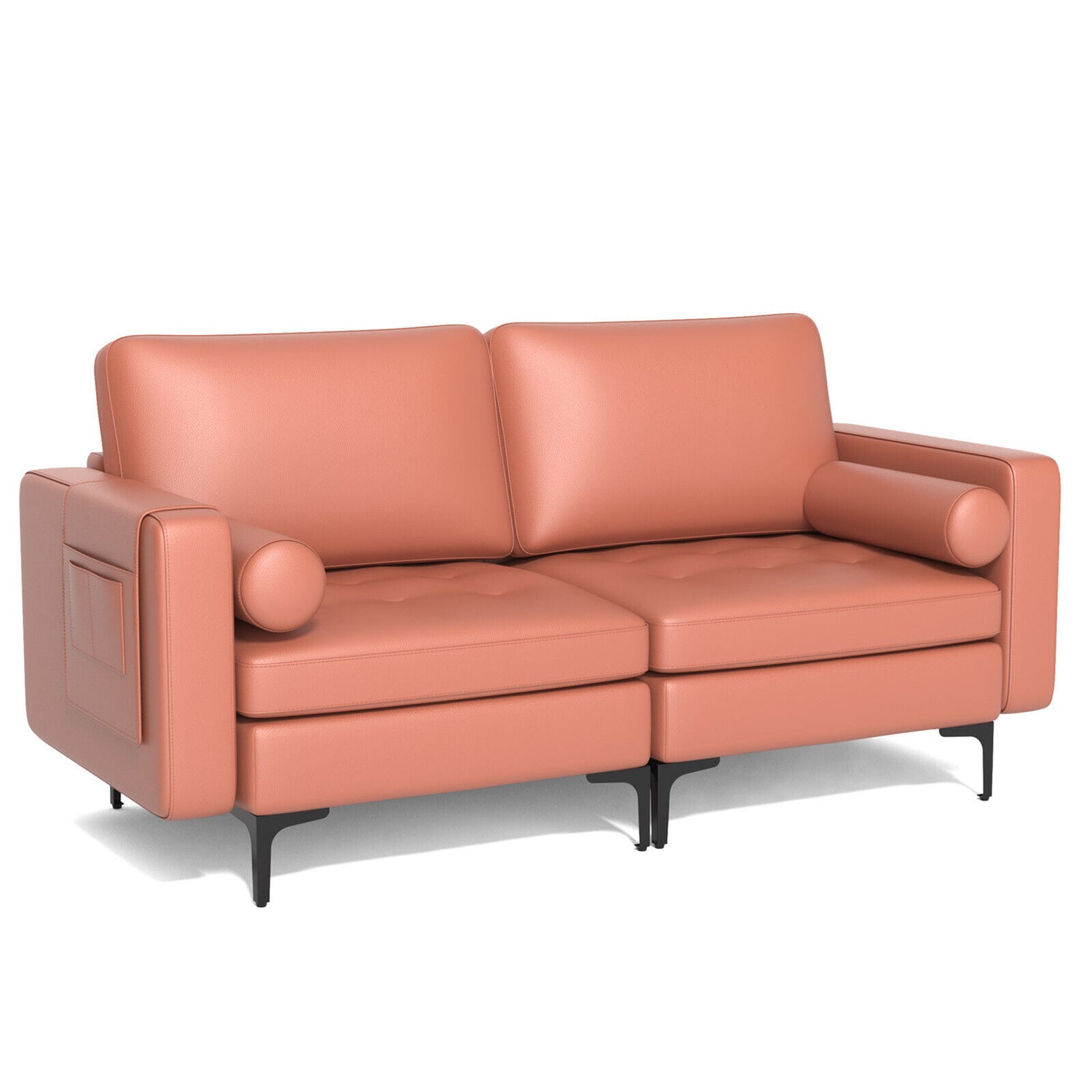 Modular 1/2/3/4-Seat L-Shaped Sectional Sofa Couch with Socket USB Port-2