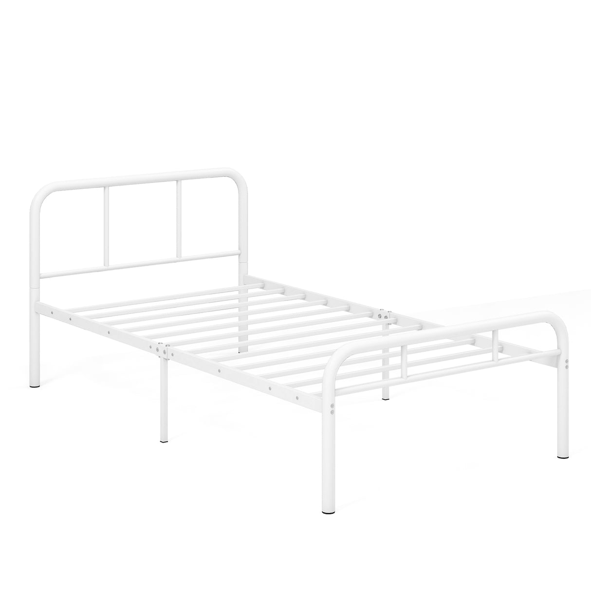 Modern Metal Platform Bed with Headboard and Footboard