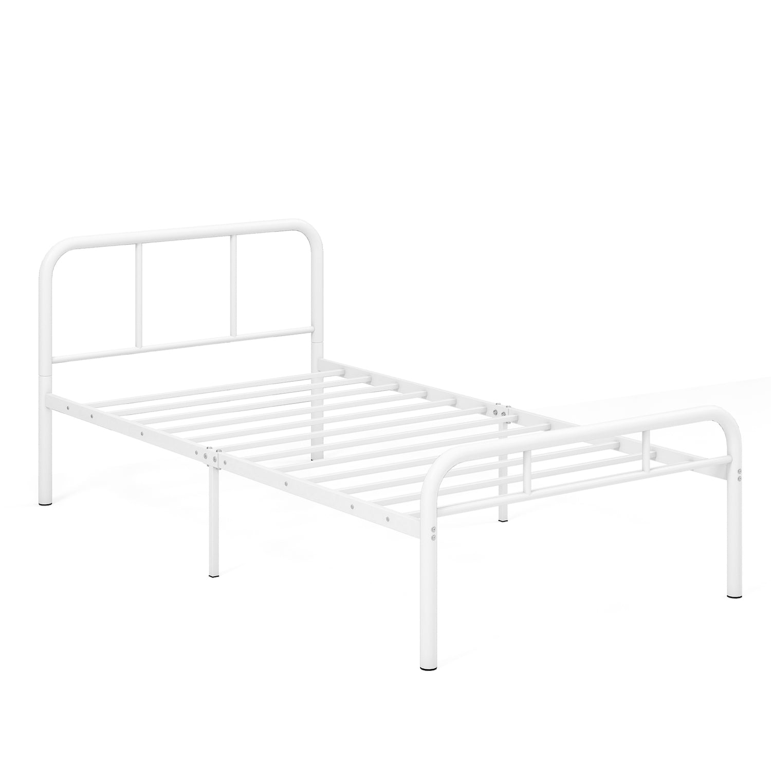 Modern Metal Platform Bed with Headboard and Footboard