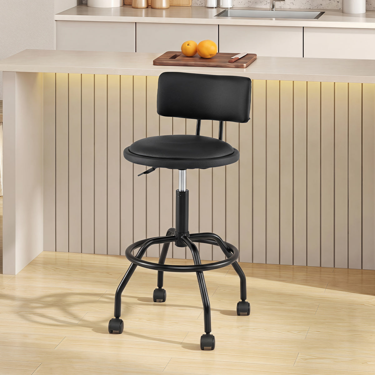 Modern Swivel Height Adjustable Bar Stool with Backrest