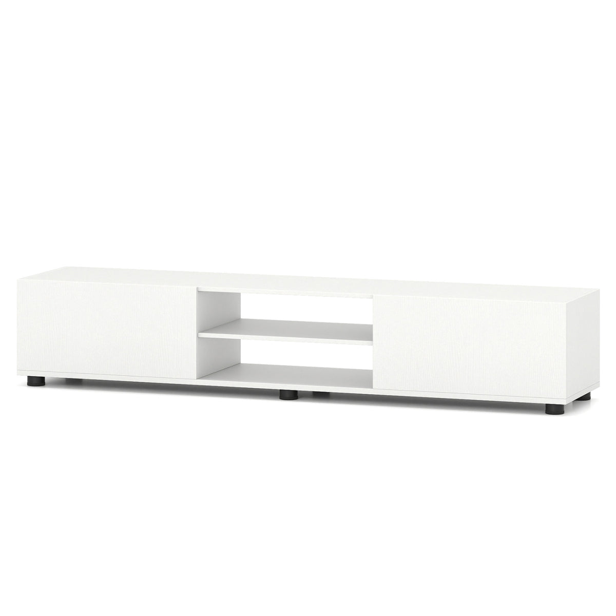 Modern TV Stand for up to 70" TVs Minimalist Entertainment Center with 2 Doors and Open Shelves