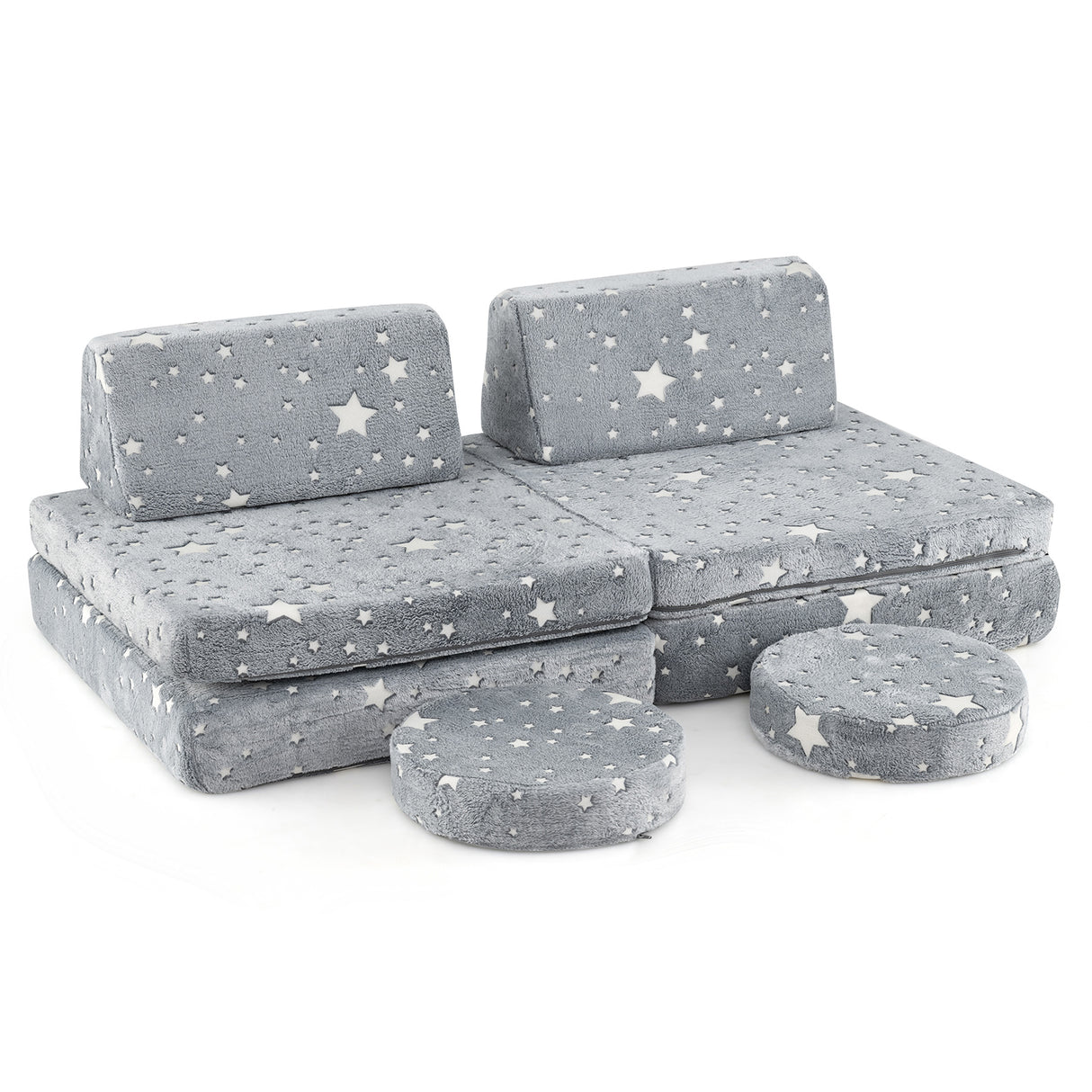 Modular Kids Play Couch Set Glow in the Dark with Portable Handles