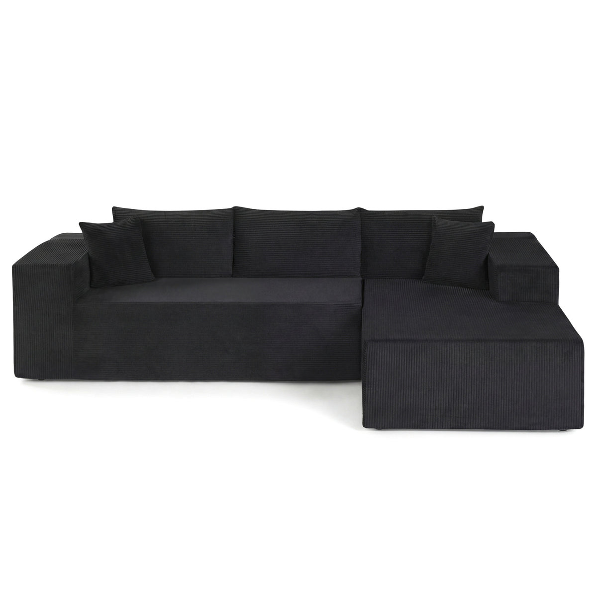 Modular Sectional Sofa Corduroy Upholstered L-shaped Sofa Couch with Deep Seats