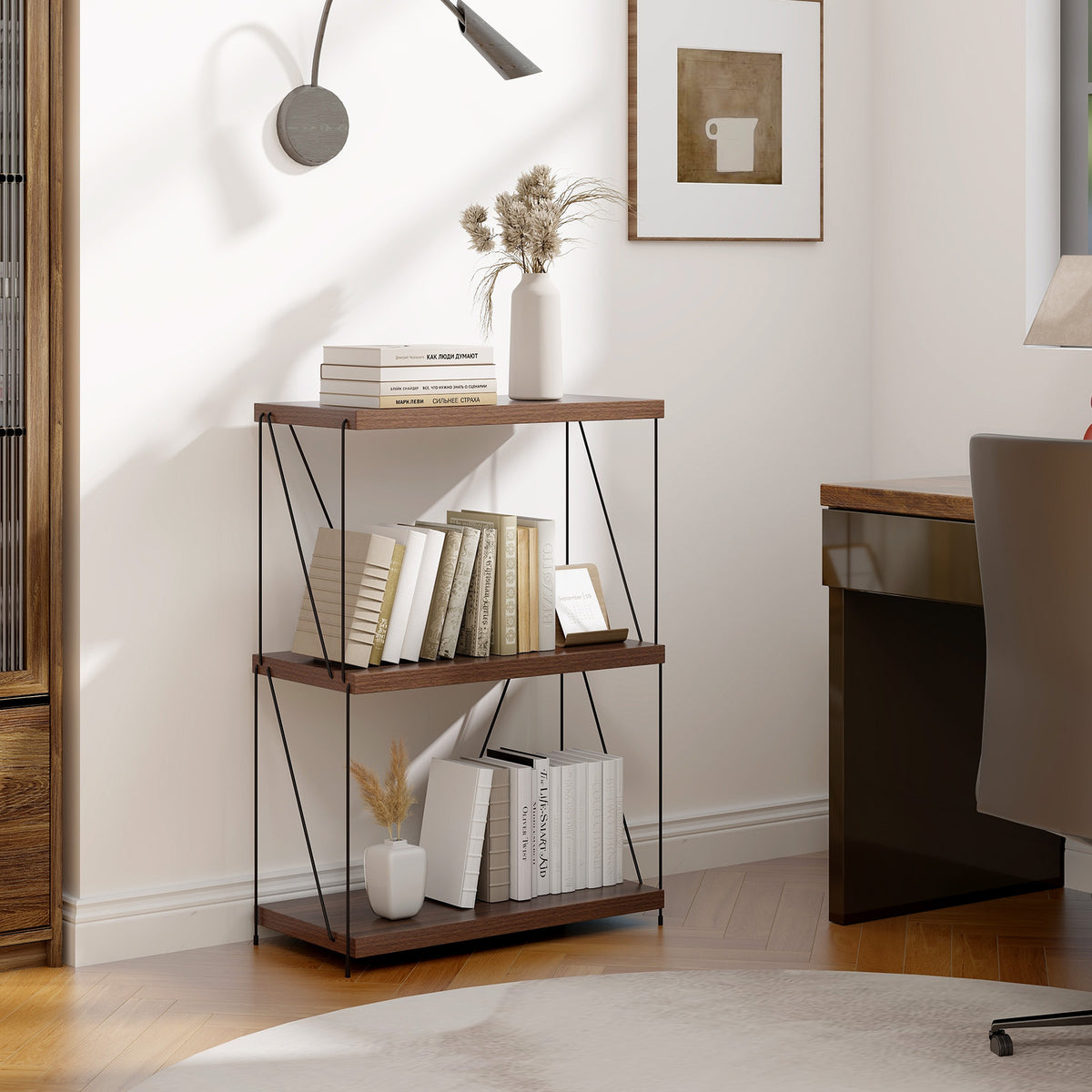 3-Tier Multipurpose Display Rack with Metal Frame