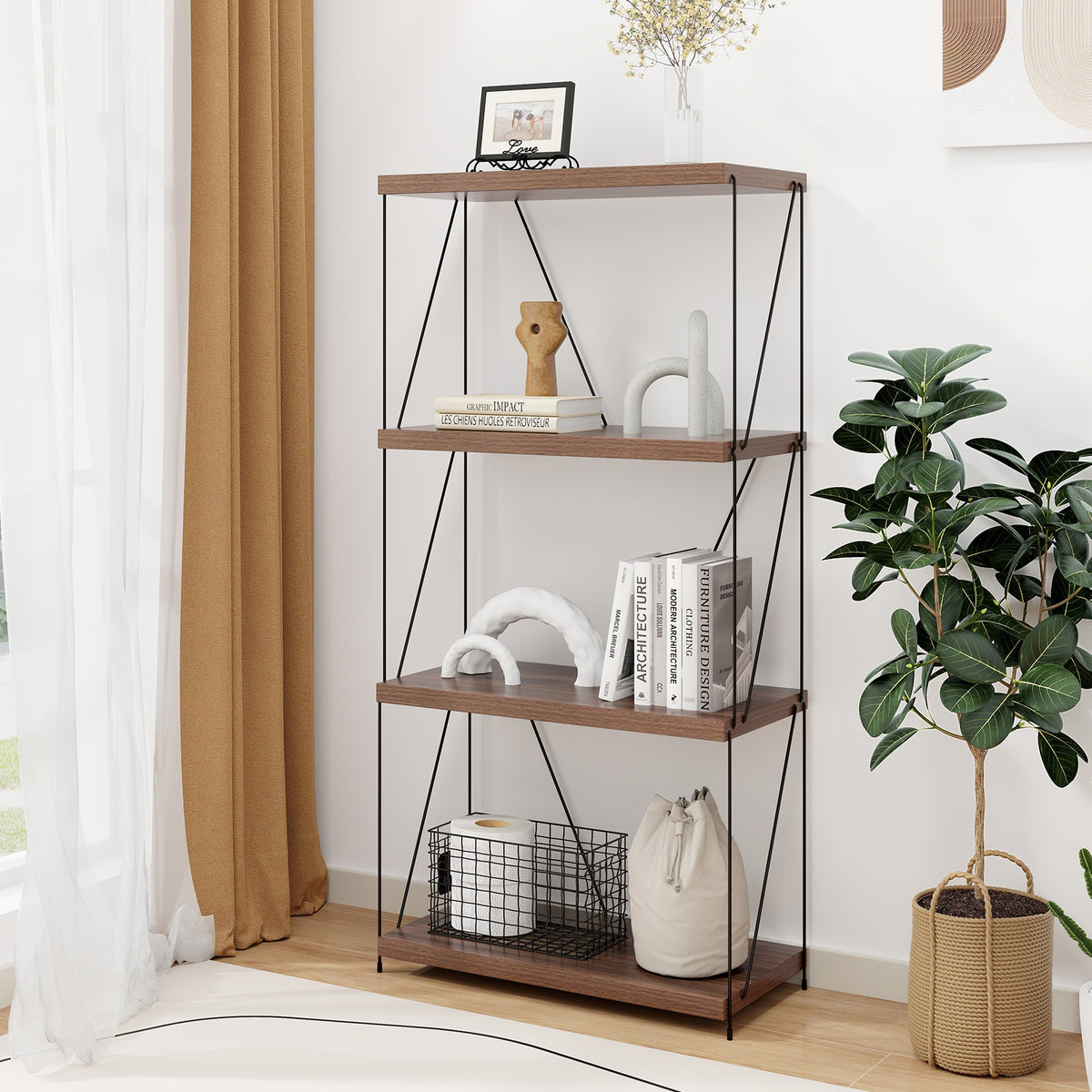 3-Tier Multipurpose Display Rack with Metal Frame