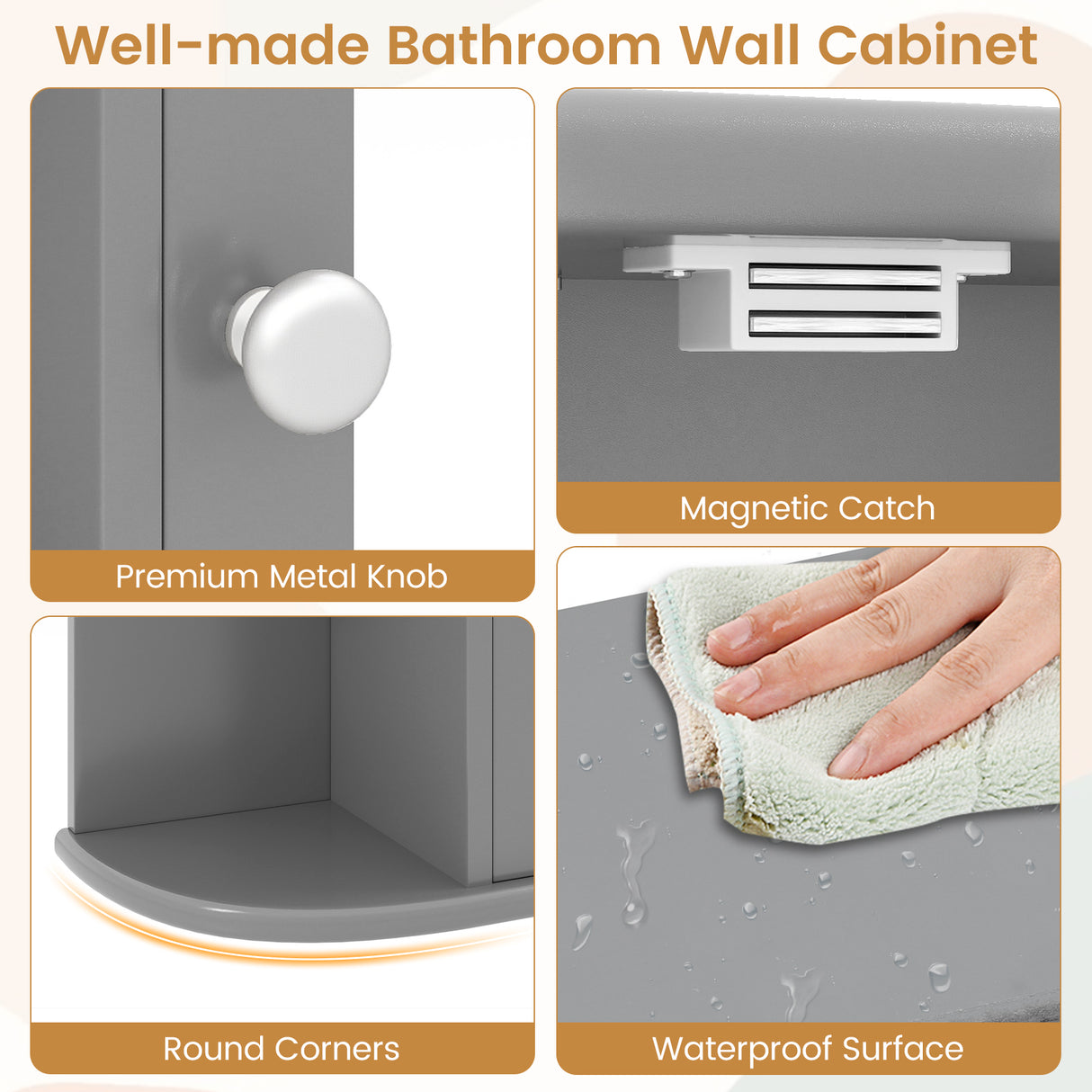 Multipurpose Mount Wall Mirror Bathroom Storage Cabinet
