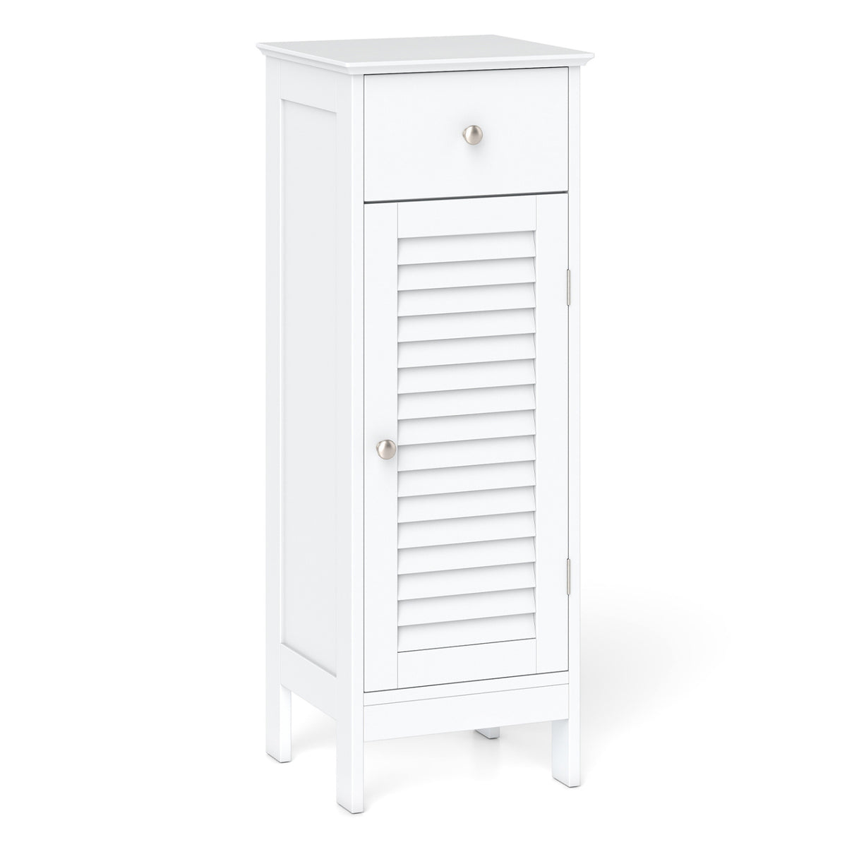 Narrow Bathroom Storage Cabinet with Adjustable Shelf and Drawer