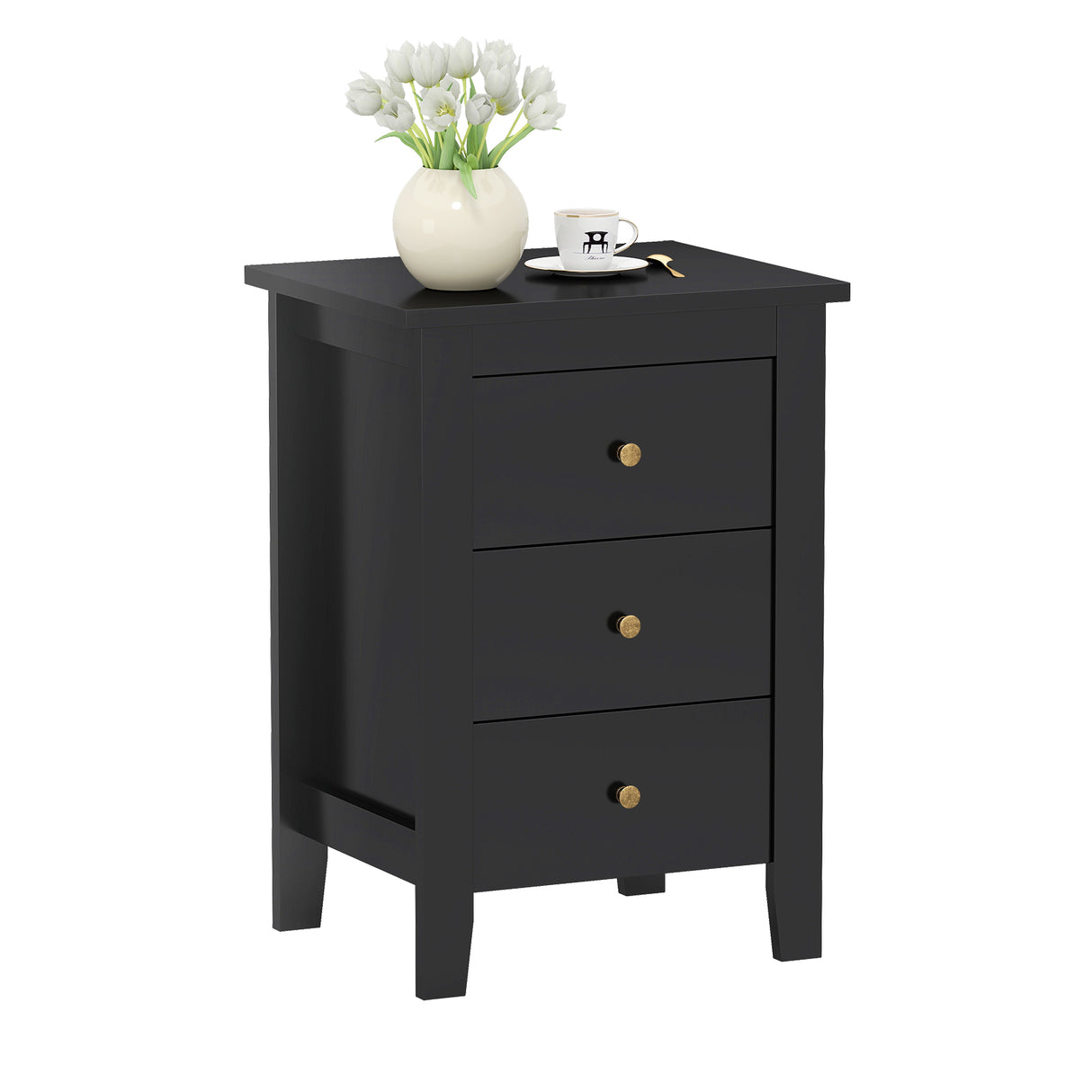 Nightstand End Beside Table Drawers Modern Storage Bedroom Furniture