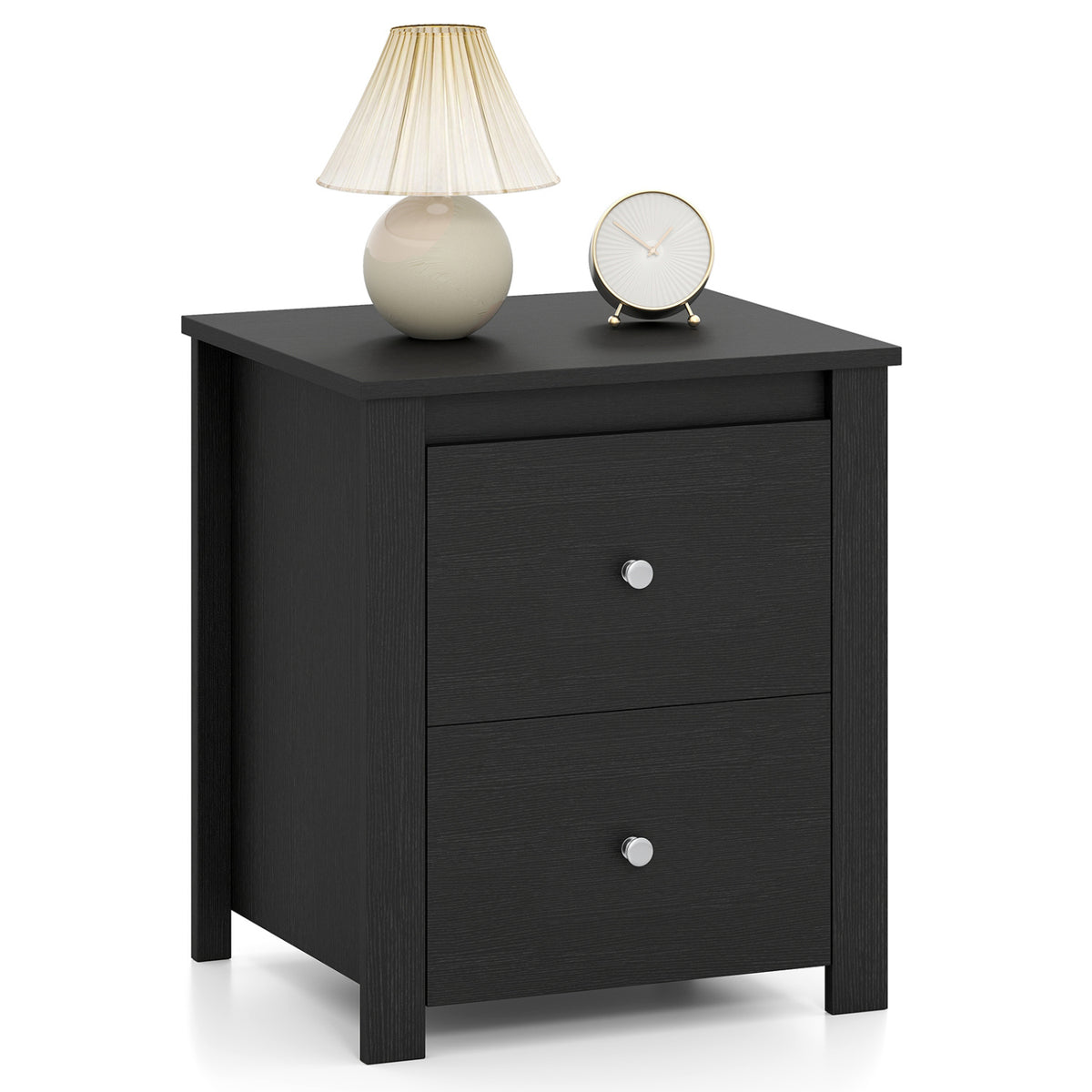Nightstand with 2 Drawers & Storage for Bedroom Living Room Small Spaces